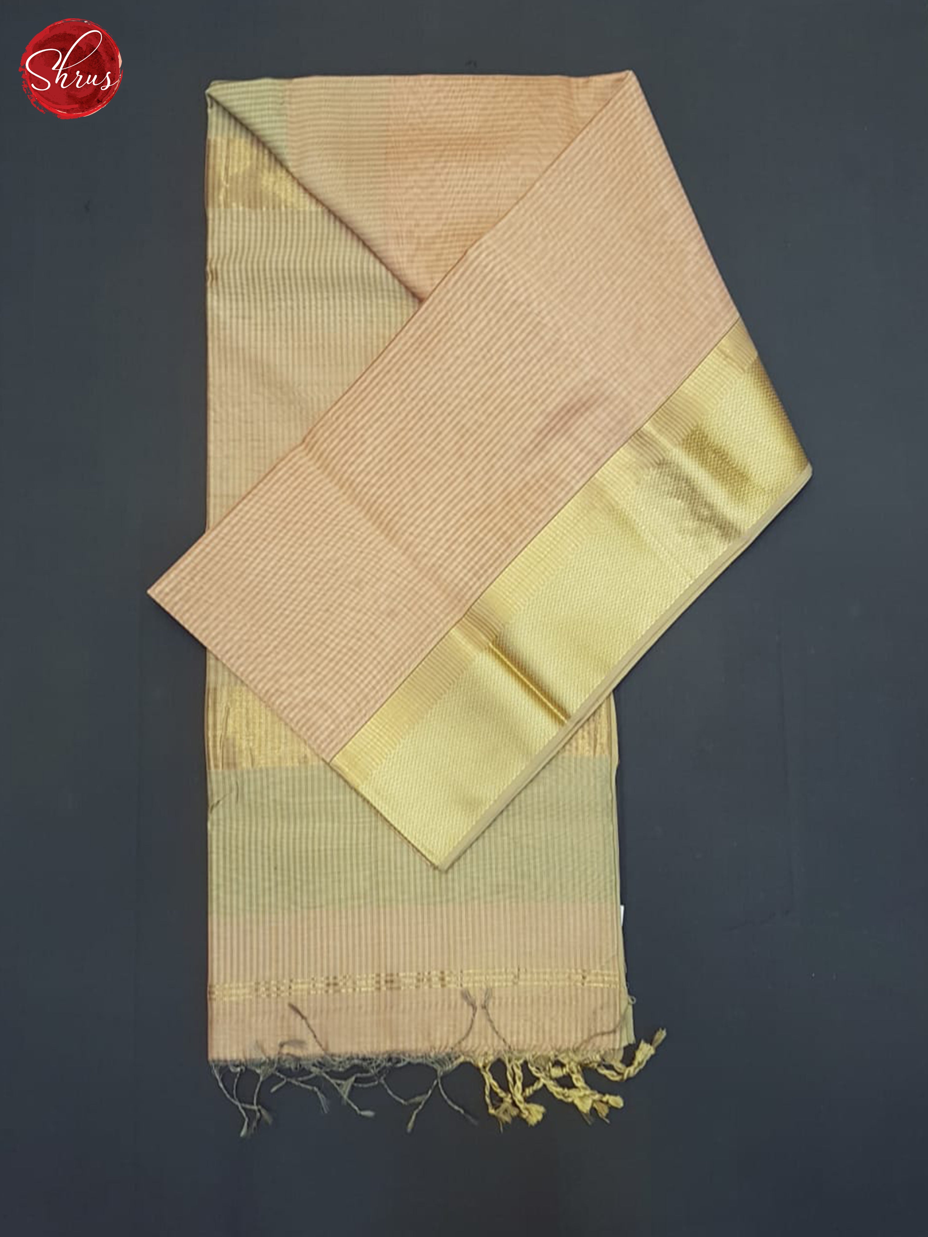 Light Onion And Beige- Maheshwari Silk Cotton Saree - Shop on ShrusEternity.com