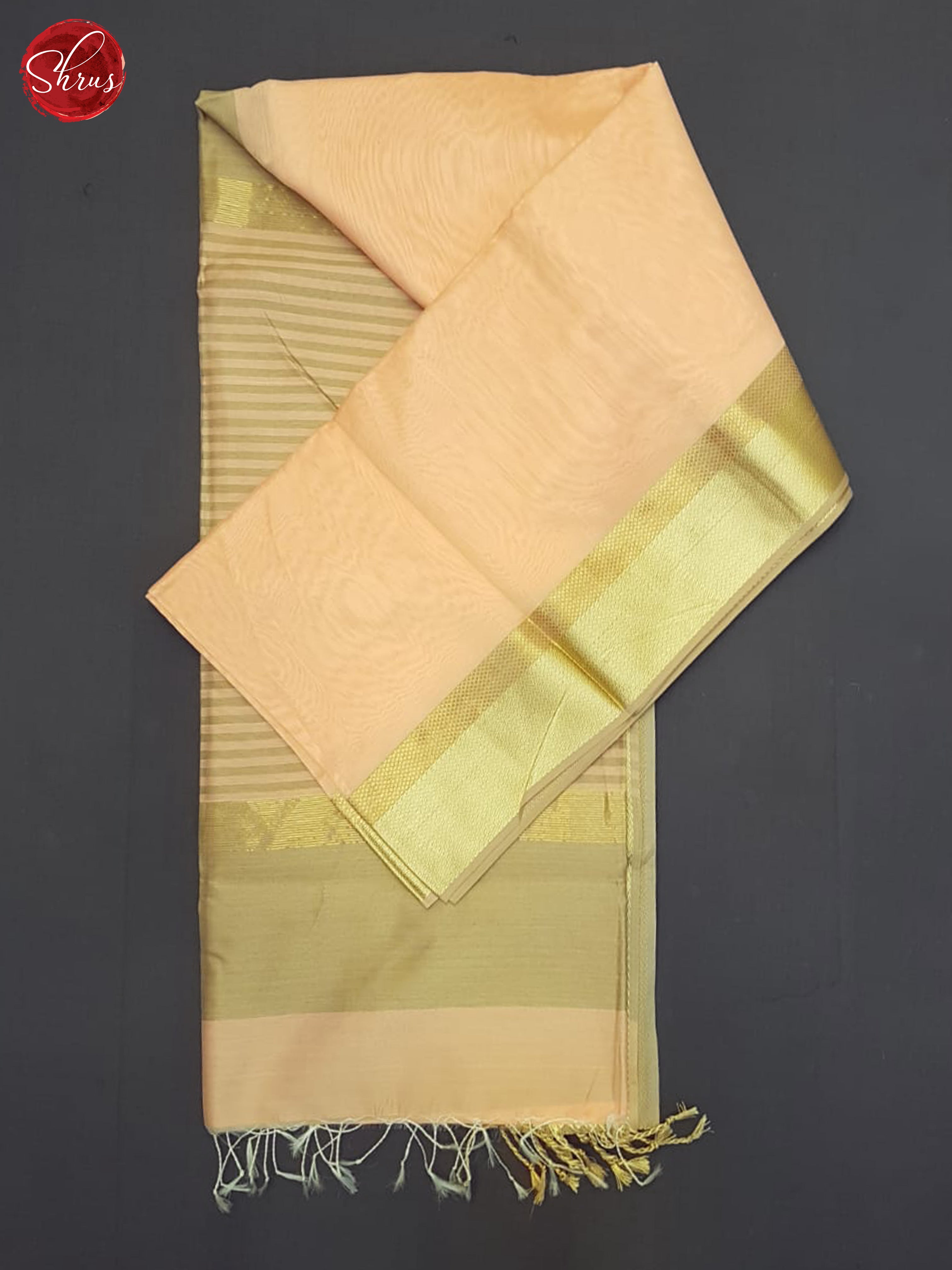 peach & Beige - Maheshwari Silk Cotton saree - Shop on ShrusEternity.com