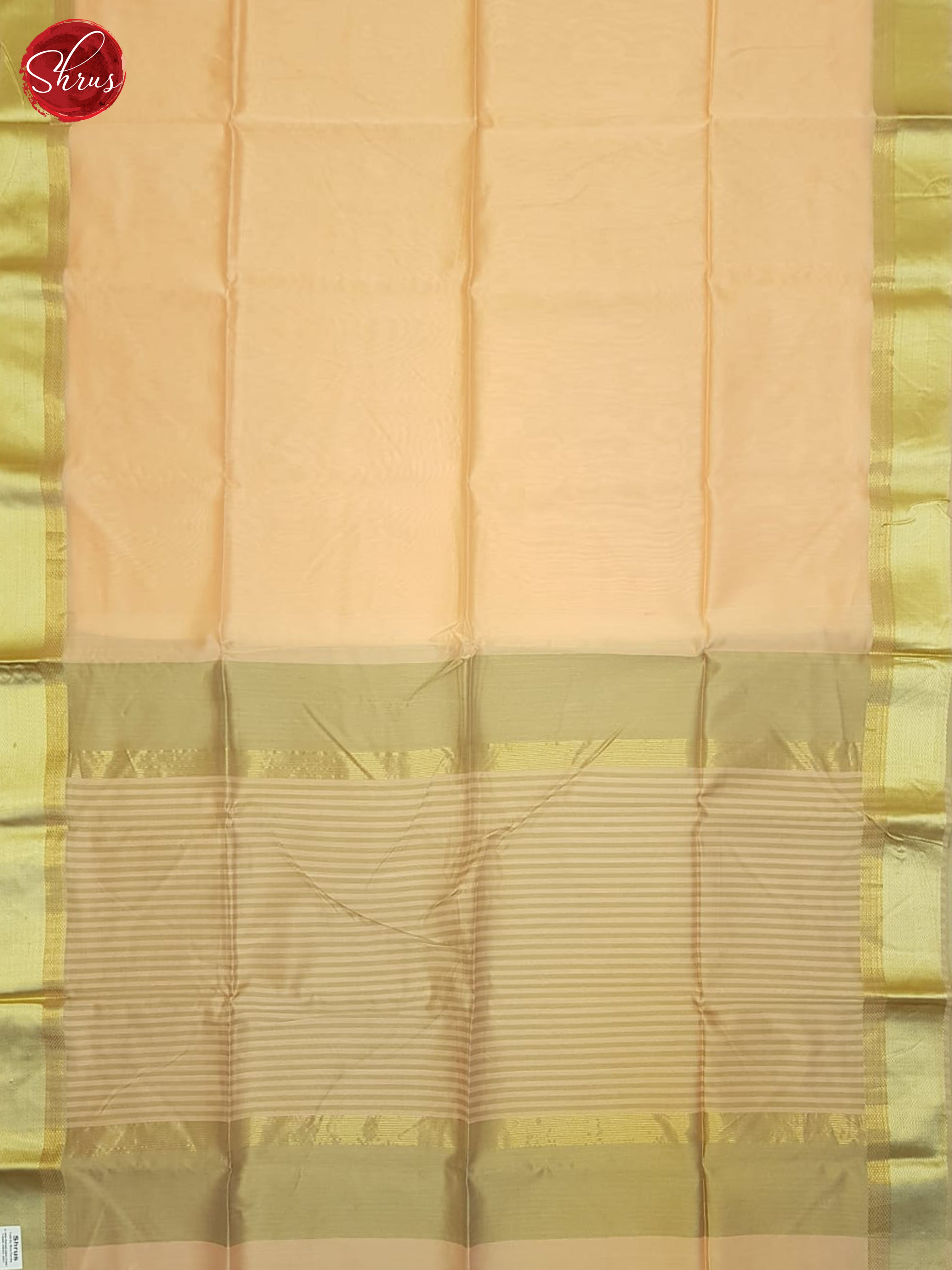 peach & Beige - Maheshwari Silk Cotton saree - Shop on ShrusEternity.com