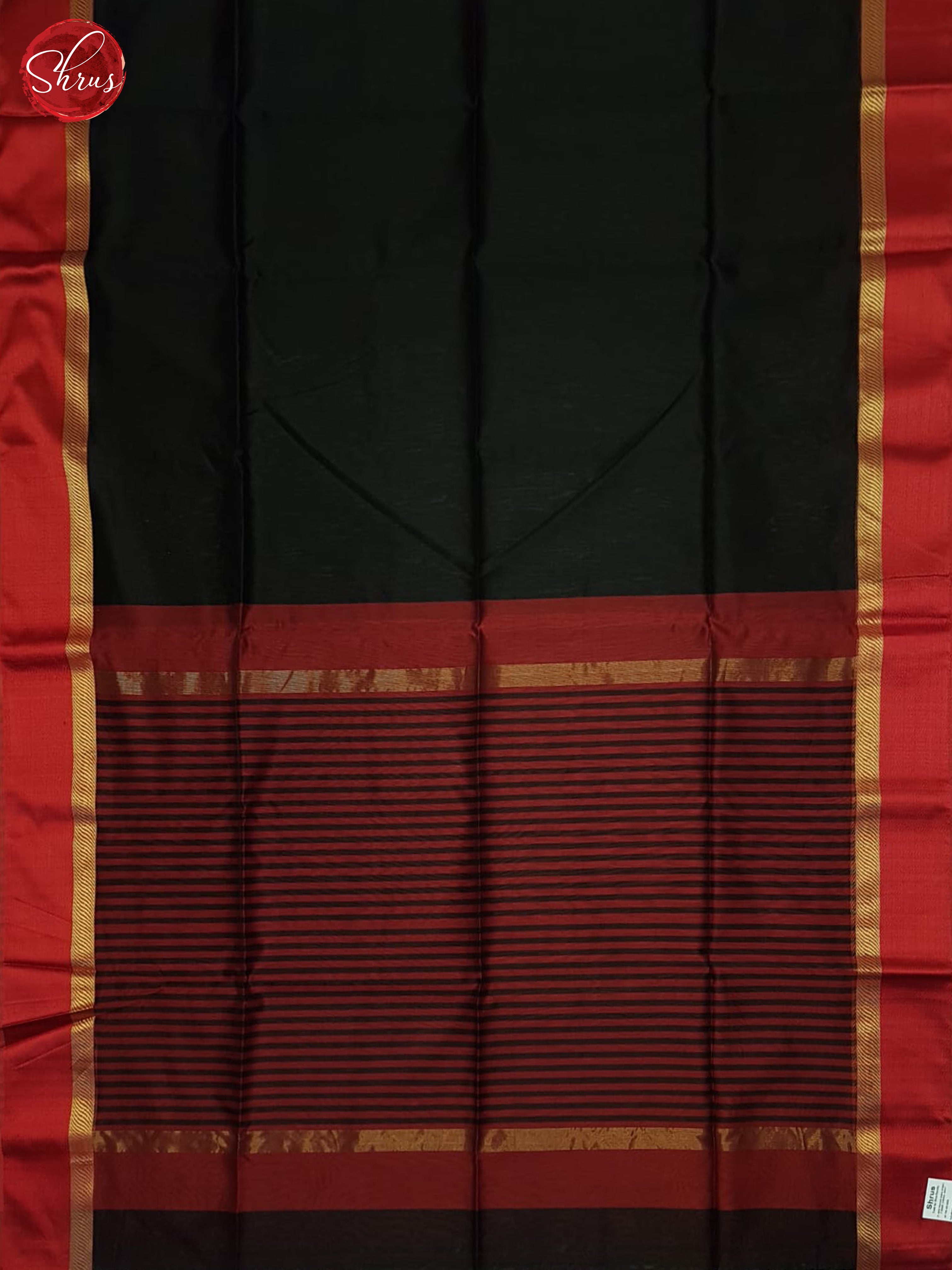 Black And Red- Maheshwari Silk Cotton Saree - Shop on ShrusEternity.com
