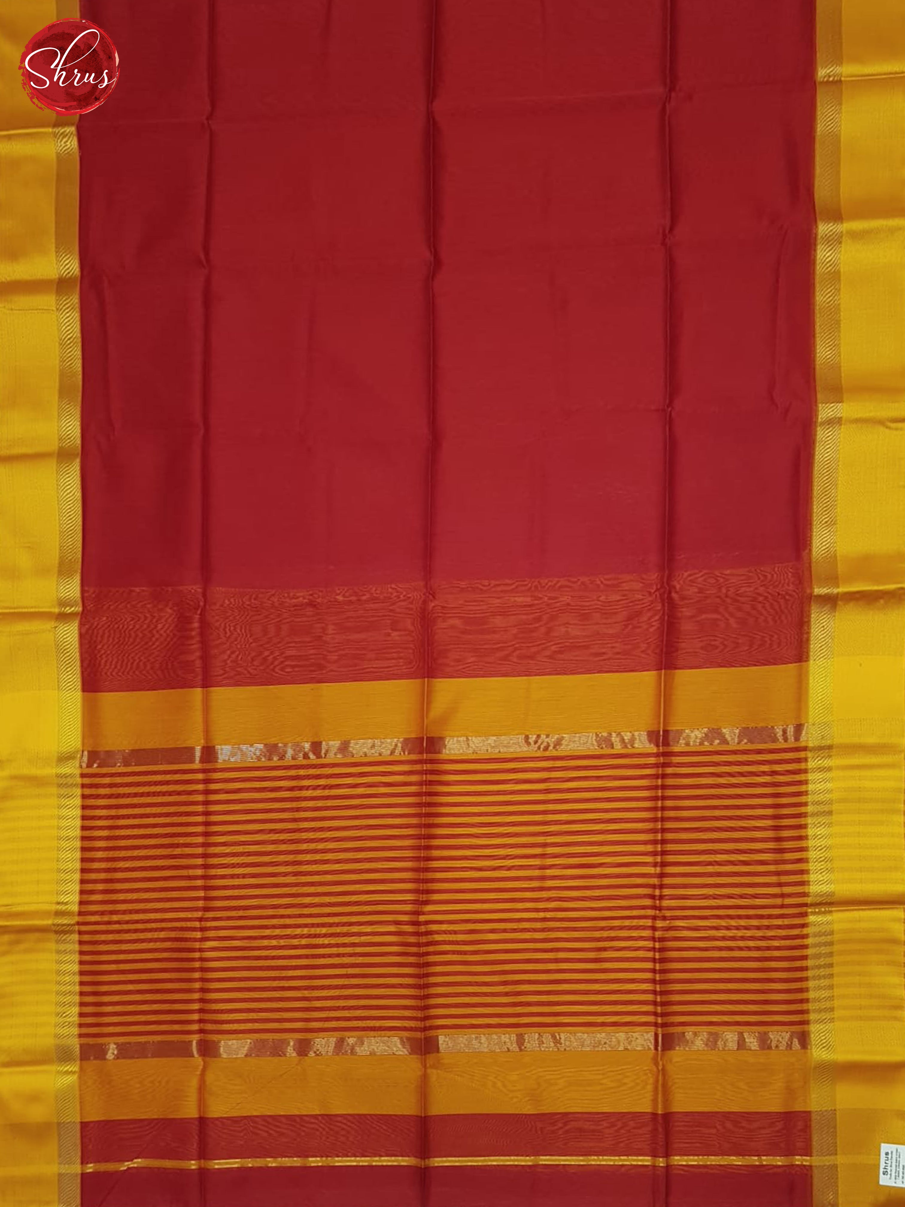Red And Orange- Maheshwari Silk cotton Saree - Shop on ShrusEternity.com