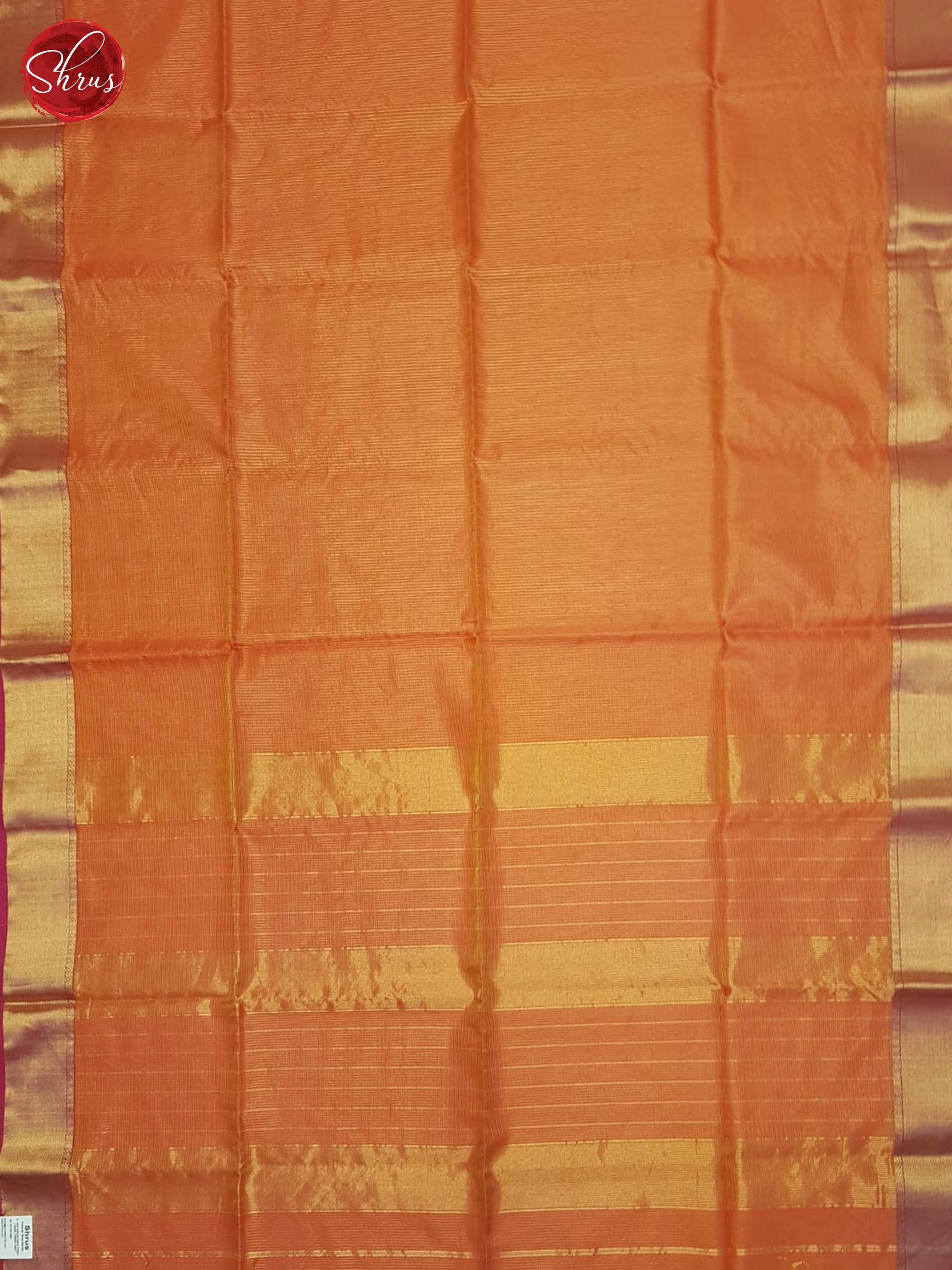 Brick Orange(Single Tone)- Maheshwari Silk Cotton Saree - Shop on ShrusEternity.com