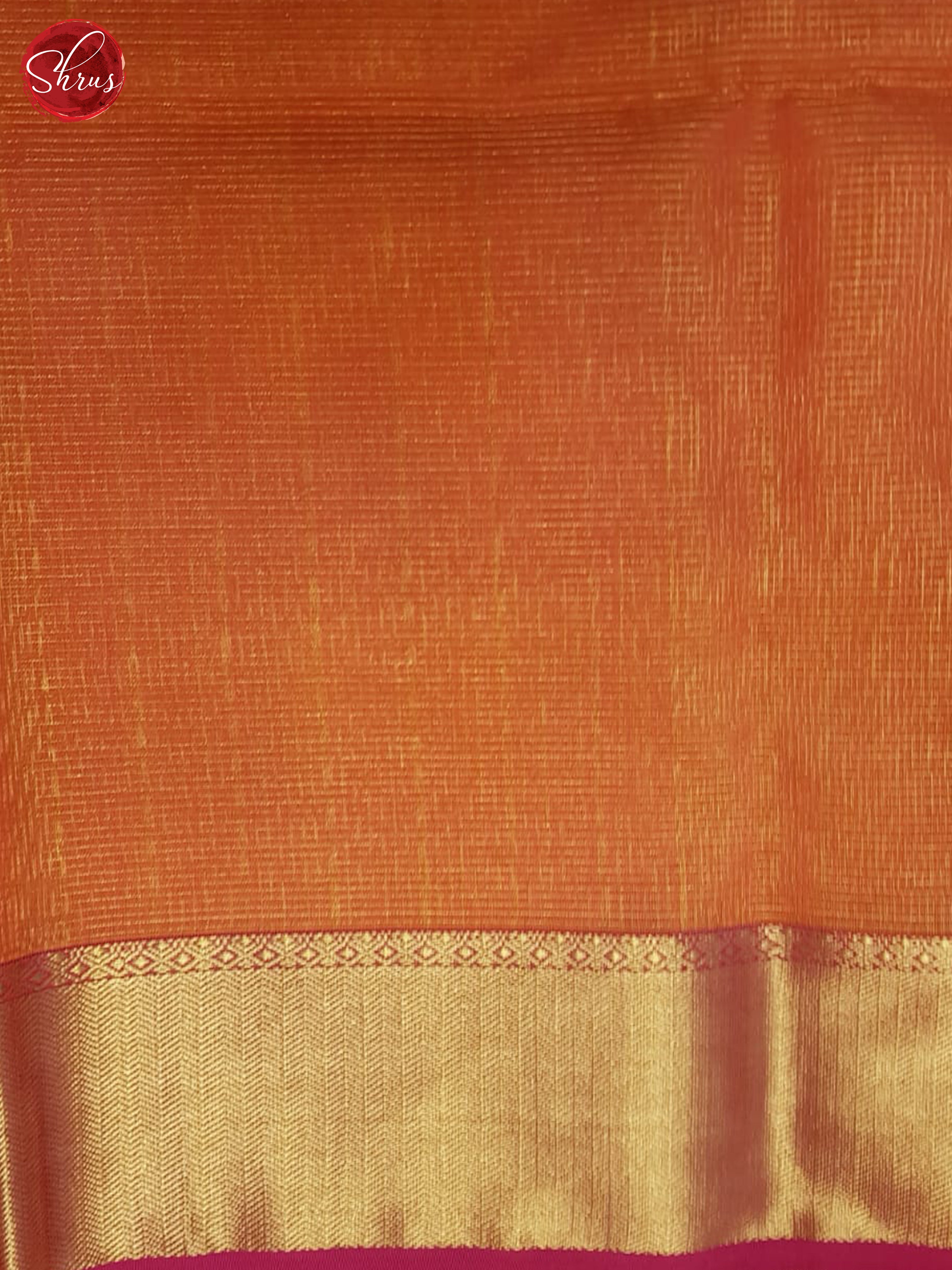 Brick Orange(Single Tone)- Maheshwari Silk Cotton Saree - Shop on ShrusEternity.com
