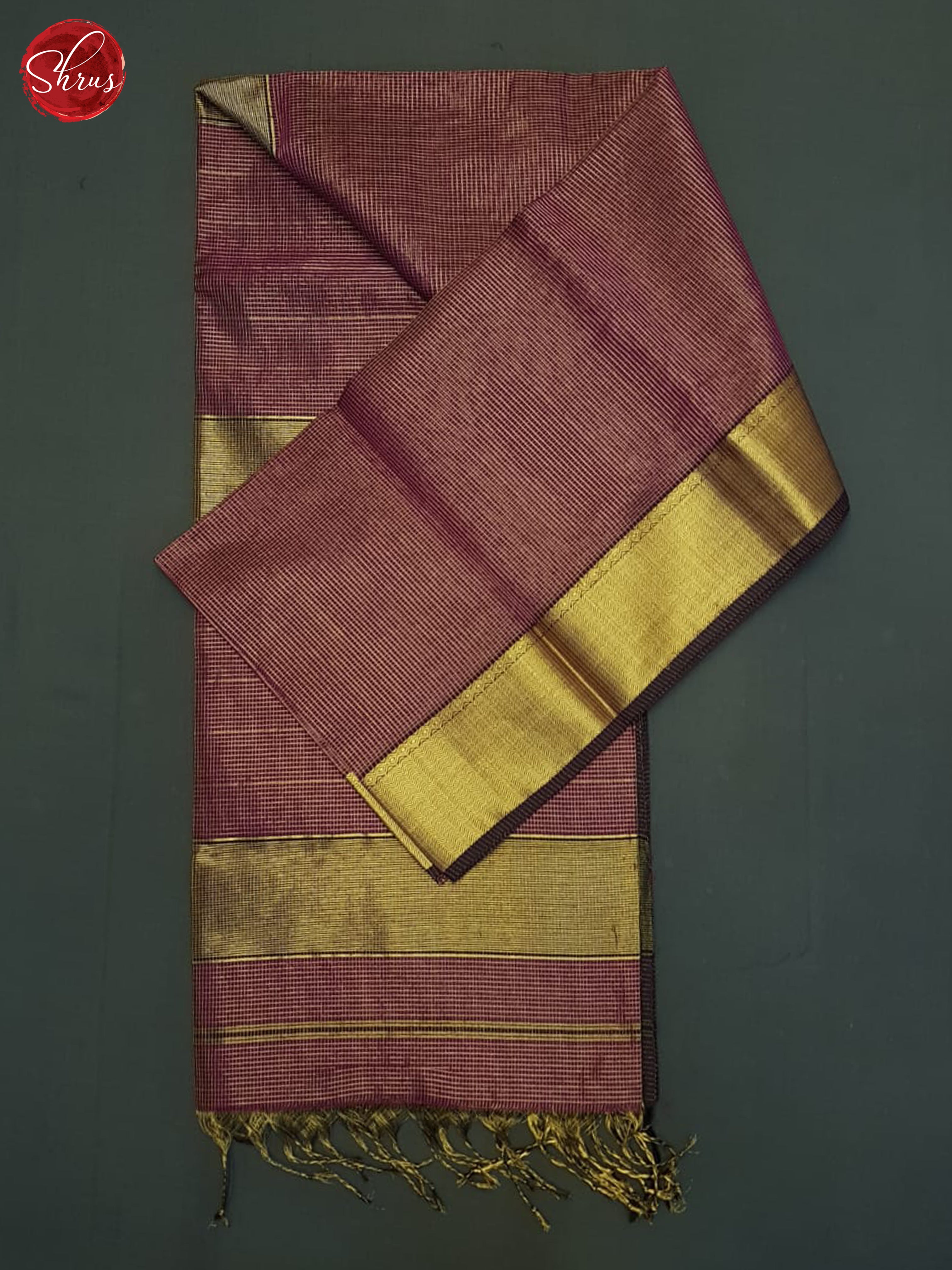 Wine(Single Tone)- Maheshwari Silk Cotton saree - Shop on ShrusEternity.com