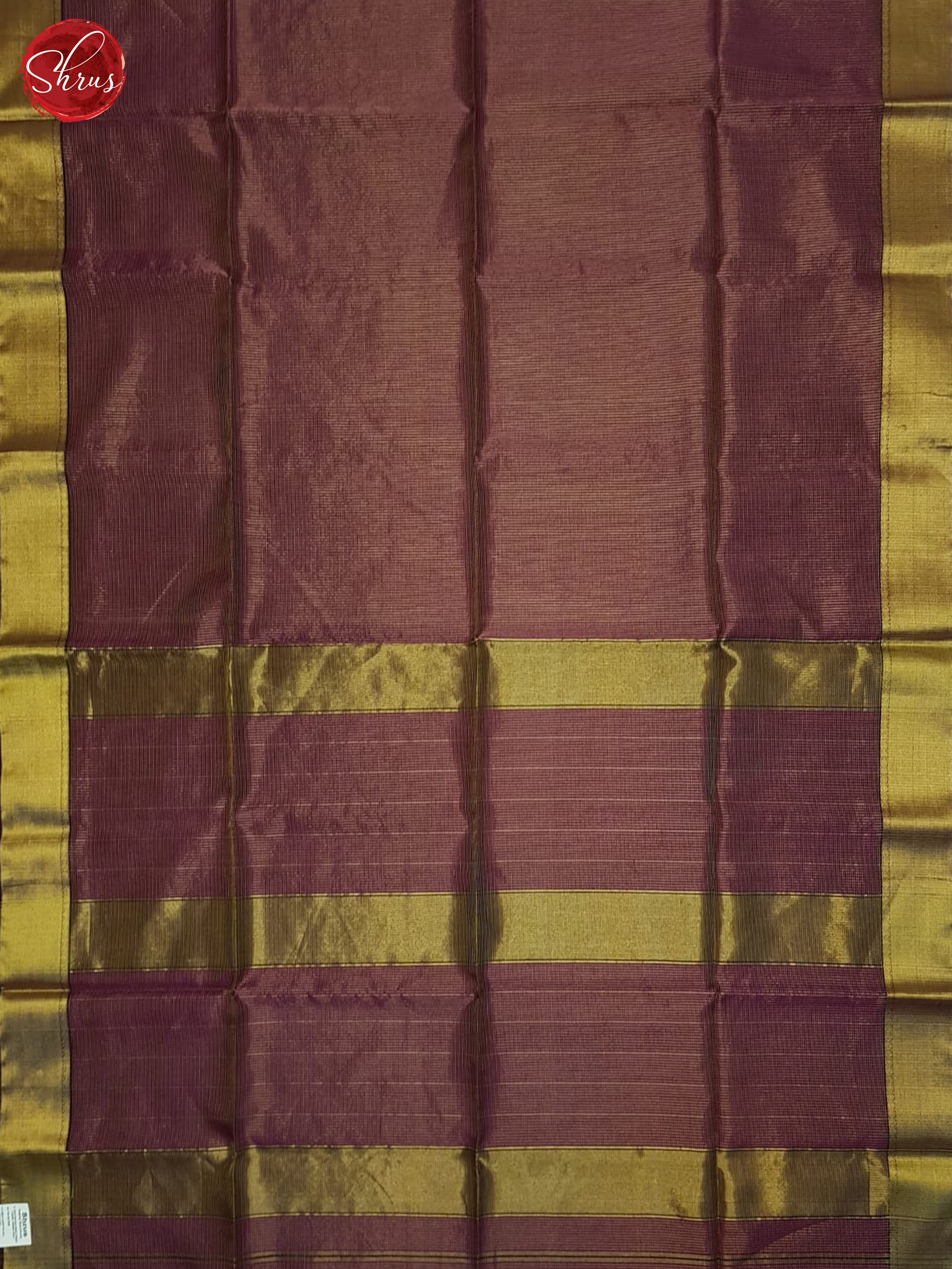 Wine(Single Tone)- Maheshwari Silk Cotton saree - Shop on ShrusEternity.com