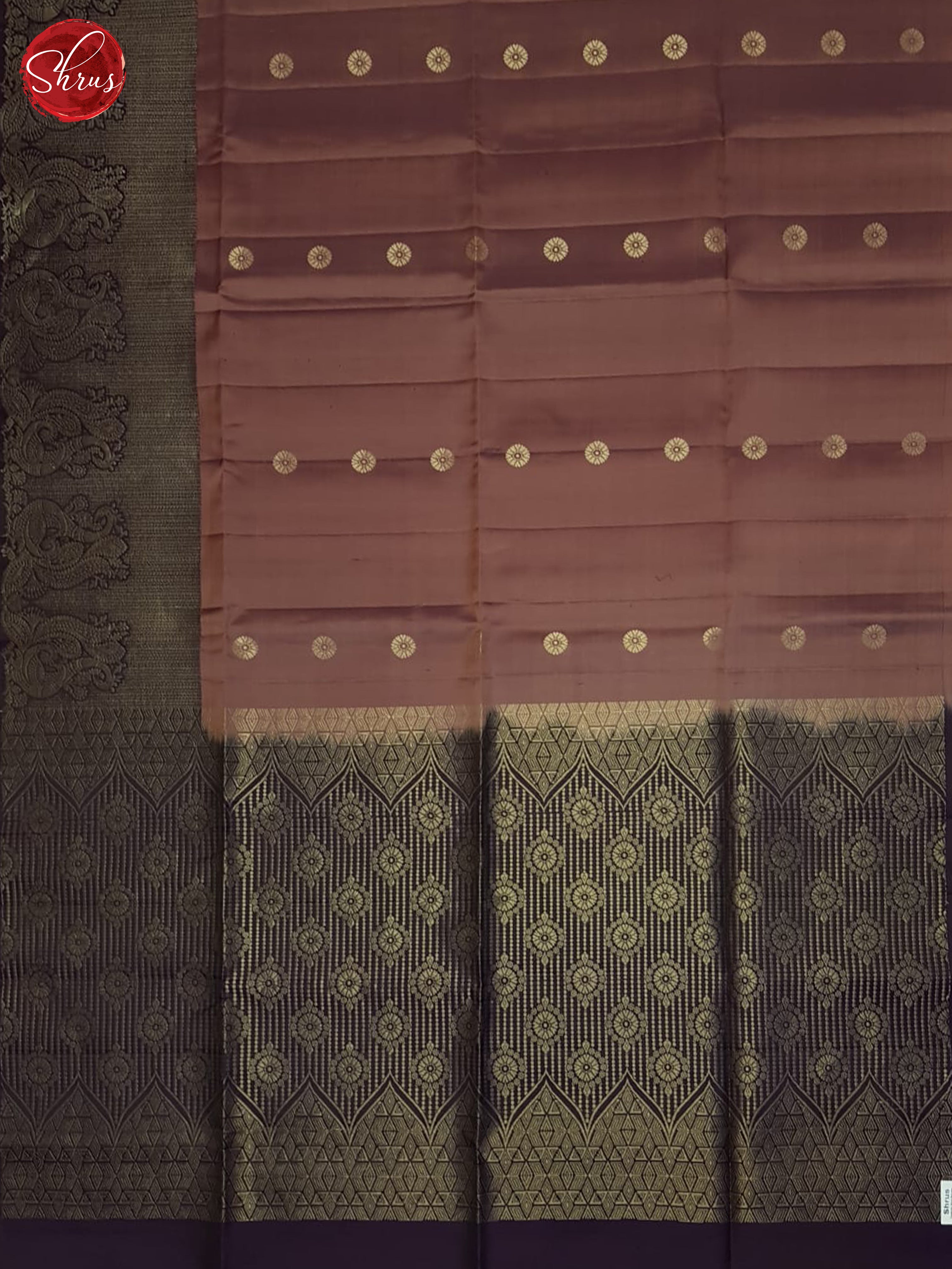 Pastel Brown And Jamun Fruit- Soft Silk Saree - Shop on ShrusEternity.com