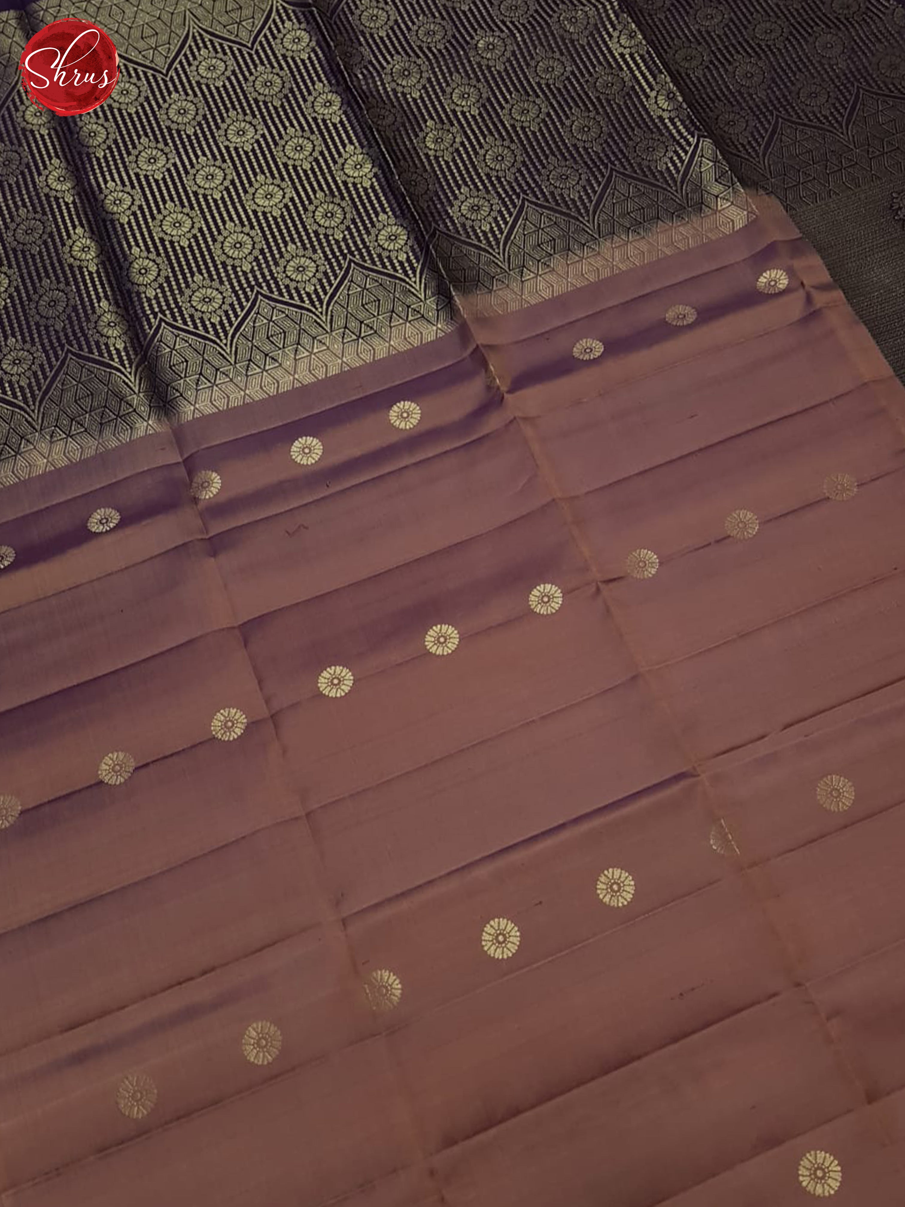 Pastel Brown And Jamun Fruit- Soft Silk Saree - Shop on ShrusEternity.com