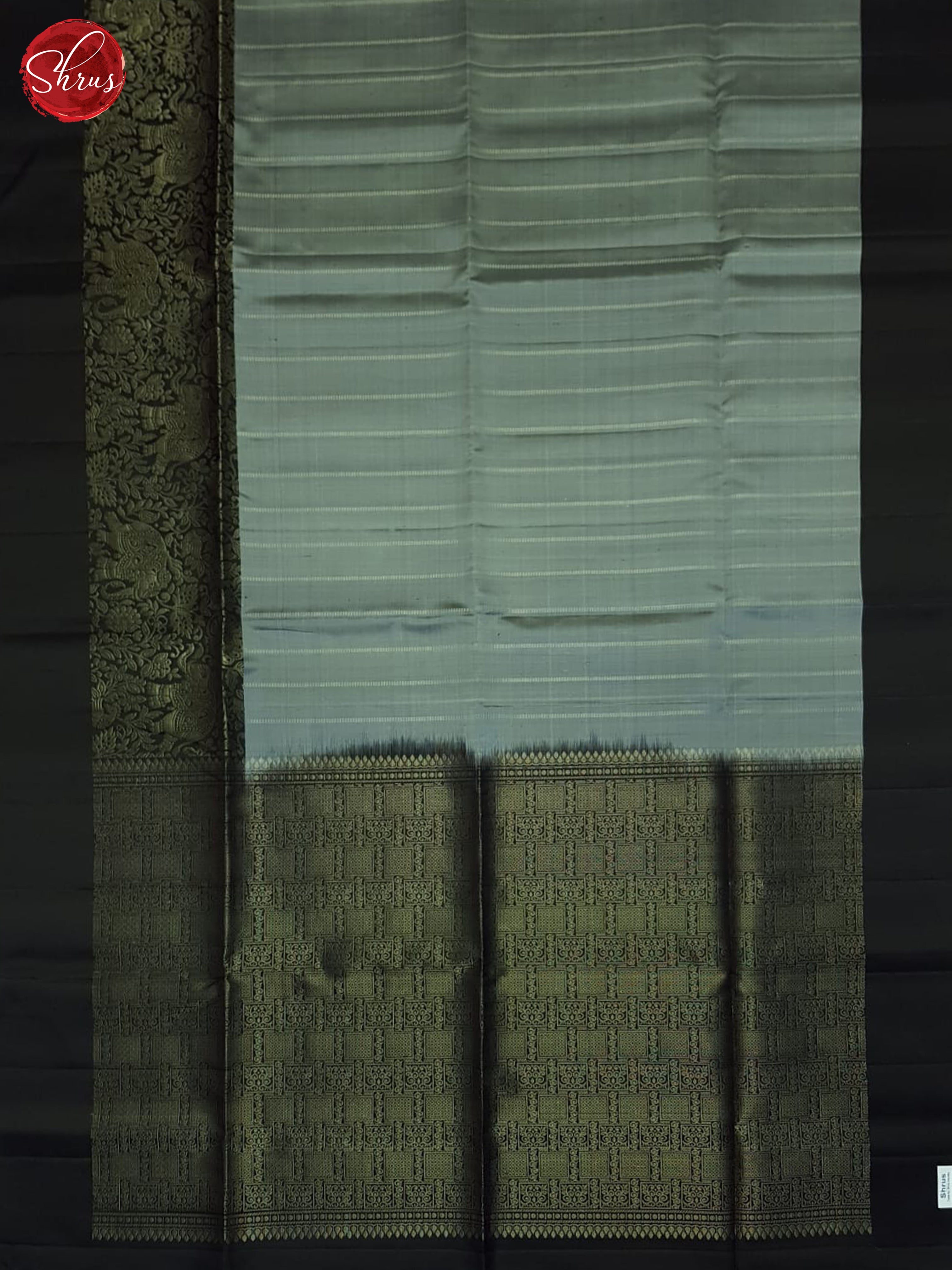 Grey & Black- Soft Silk Saree - Shop on ShrusEternity.com