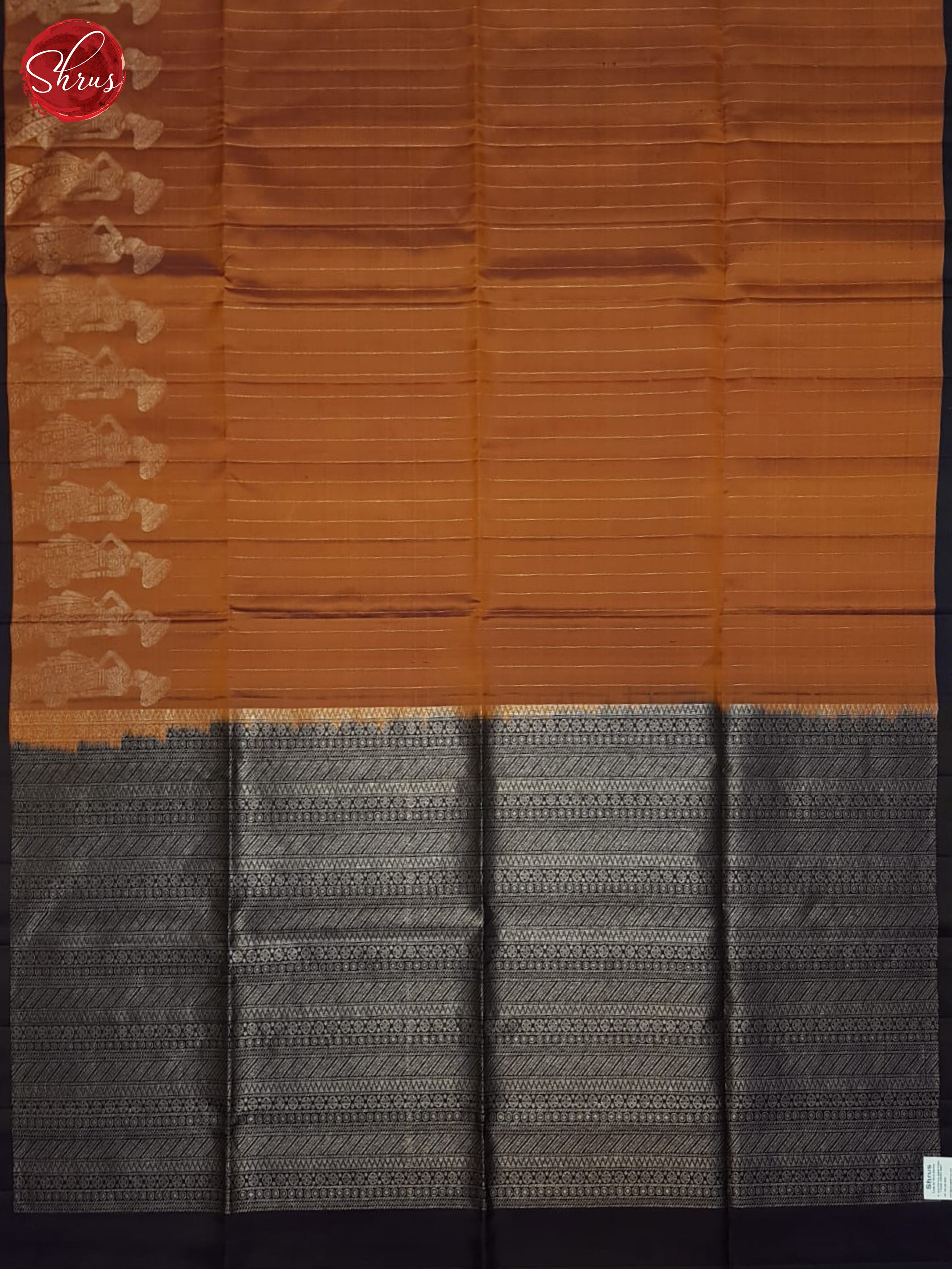 Brick & Blue- Soft Silk Saree - Shop on ShrusEternity.com