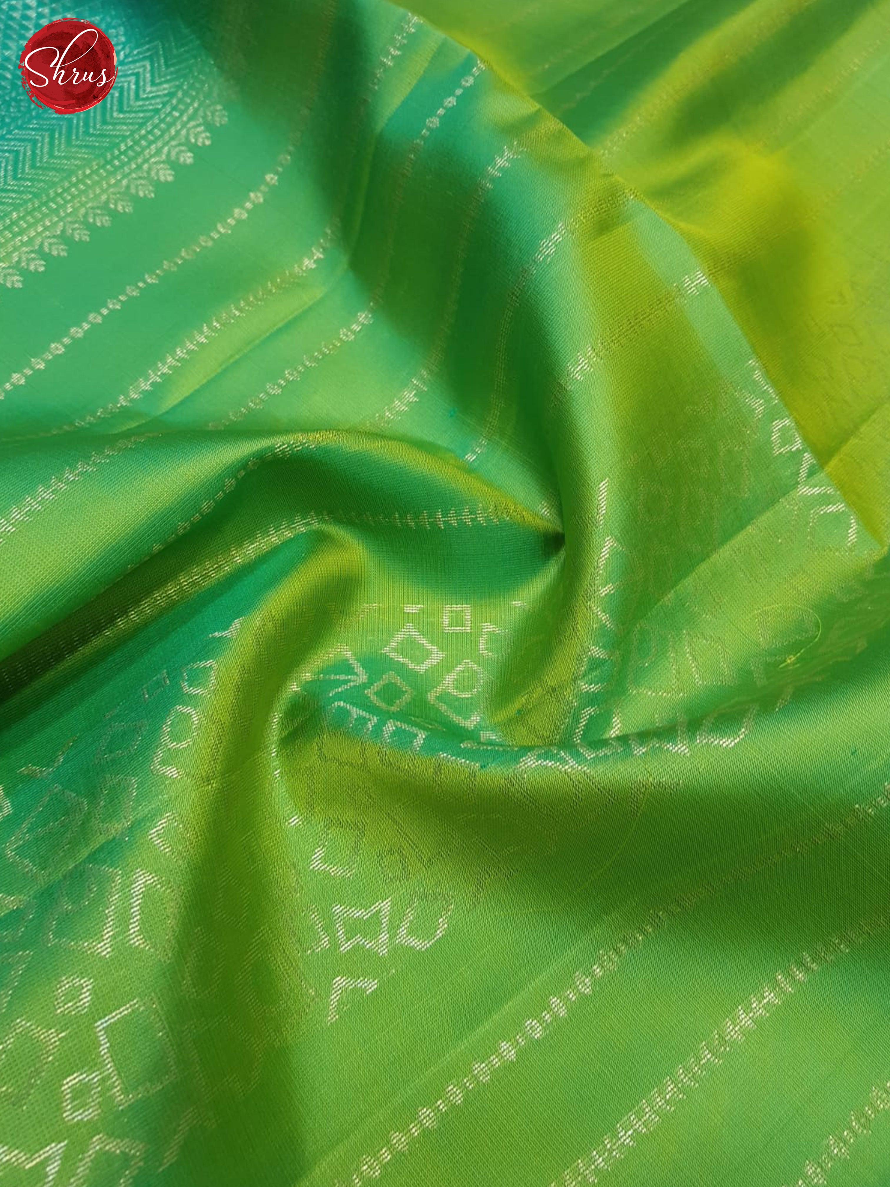 Light Green & Teal - Soft Silk Saree - Shop on ShrusEternity.com