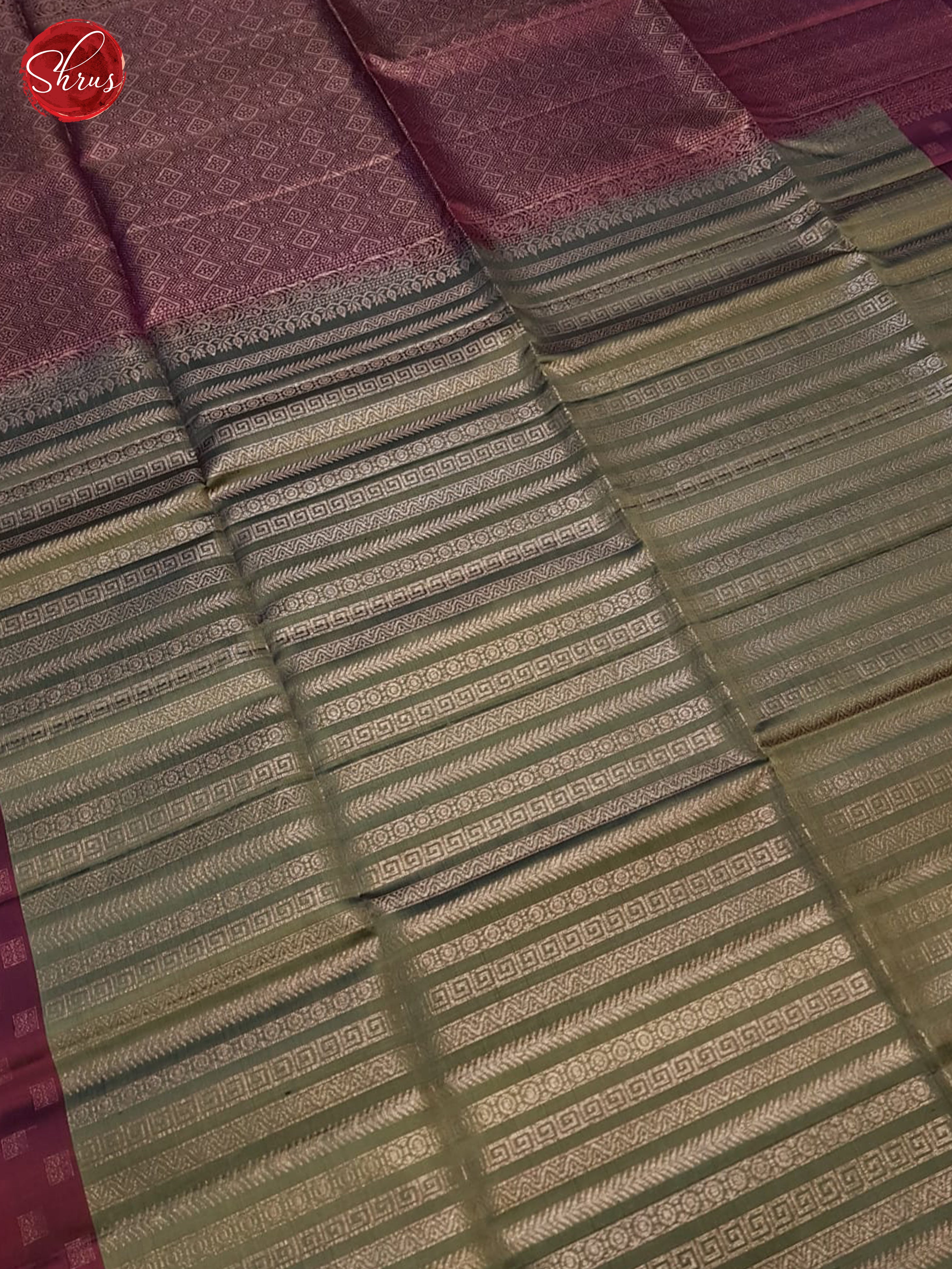 Green And Wine- Soft Silk Saree - Shop on ShrusEternity.com