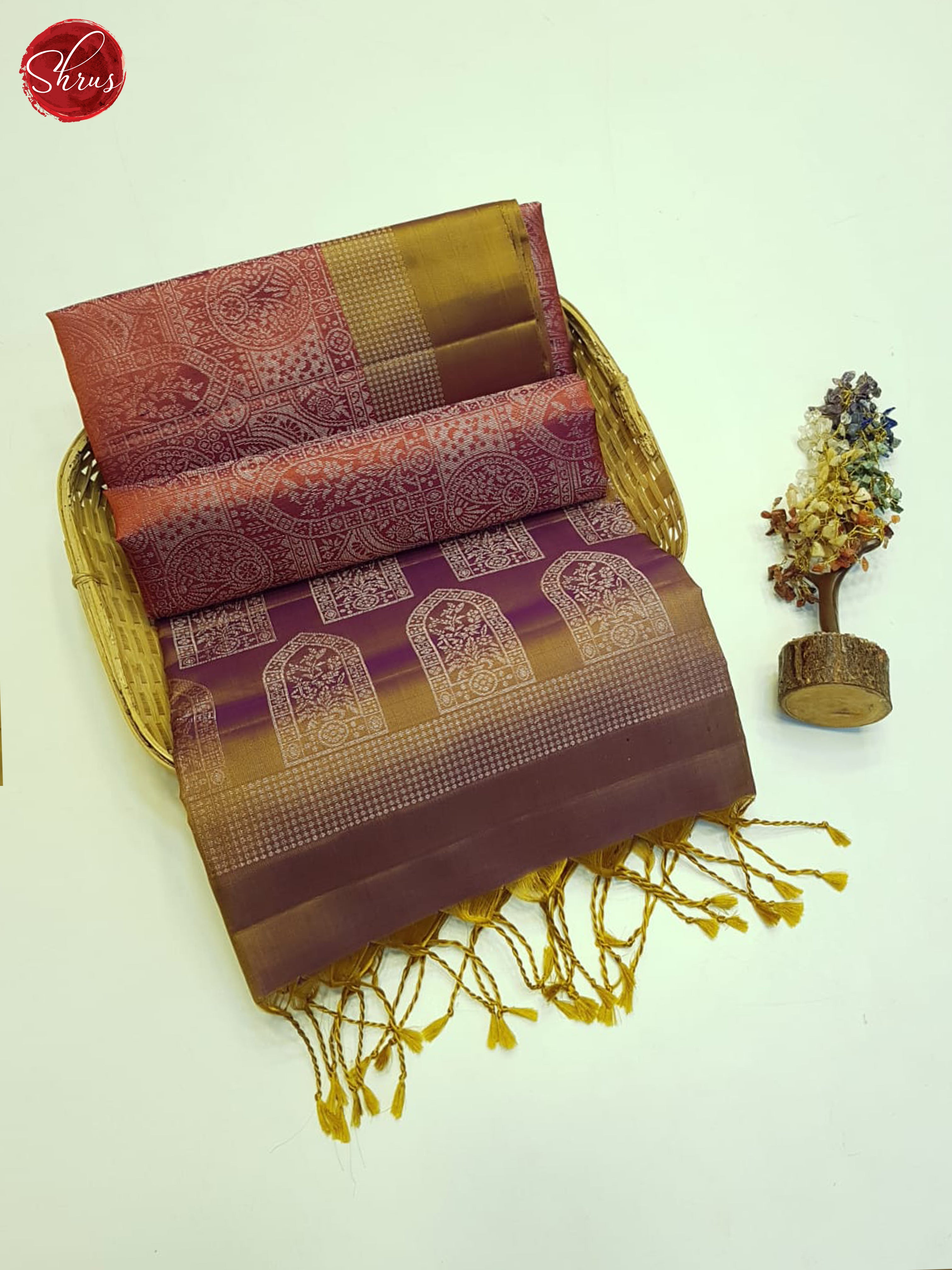 Double Shaded Pink & Green - Soft Silk Saree - Shop on ShrusEternity.com