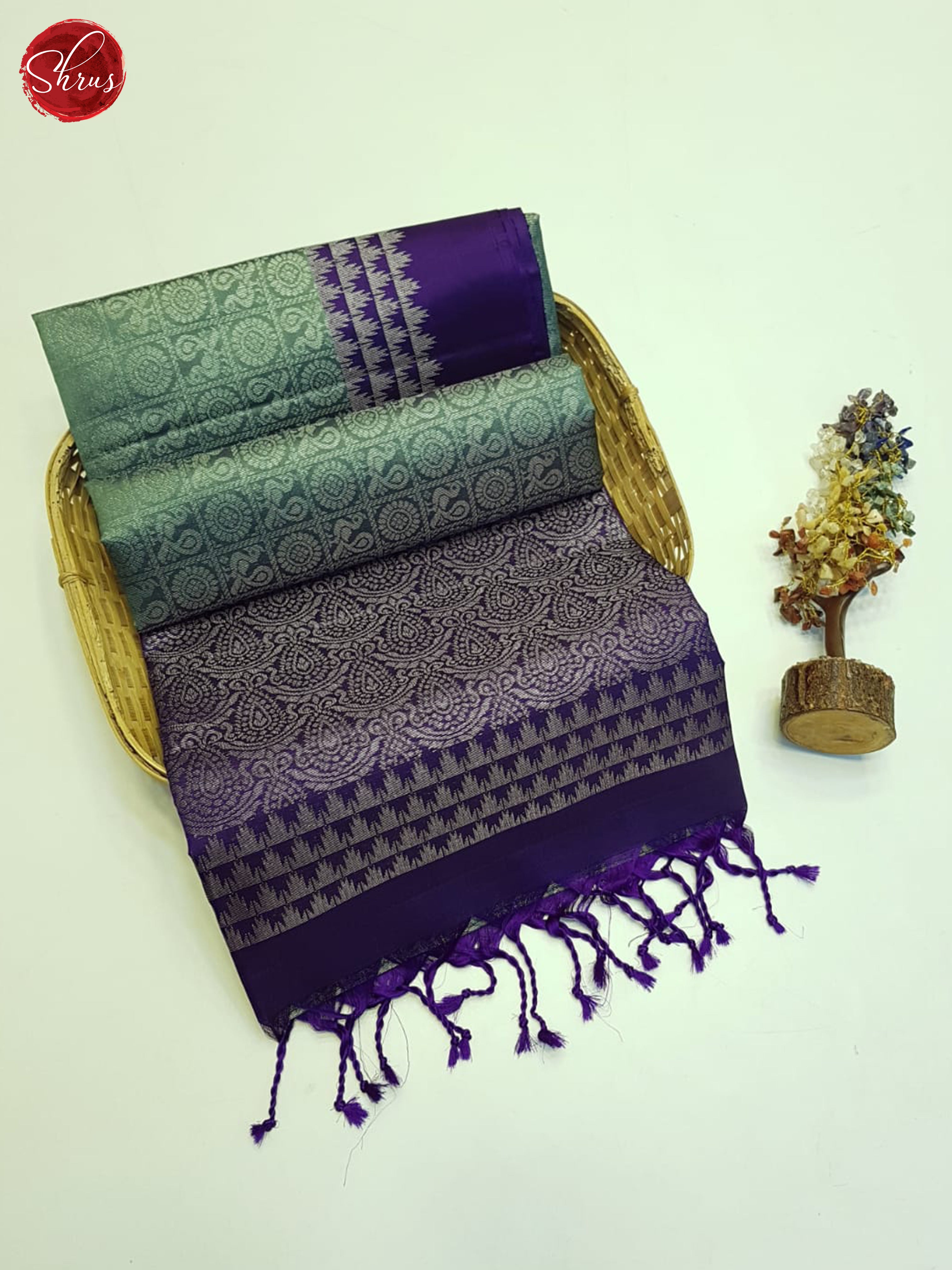 Green And Purple- Soft Silk Saree - Shop on ShrusEternity.com