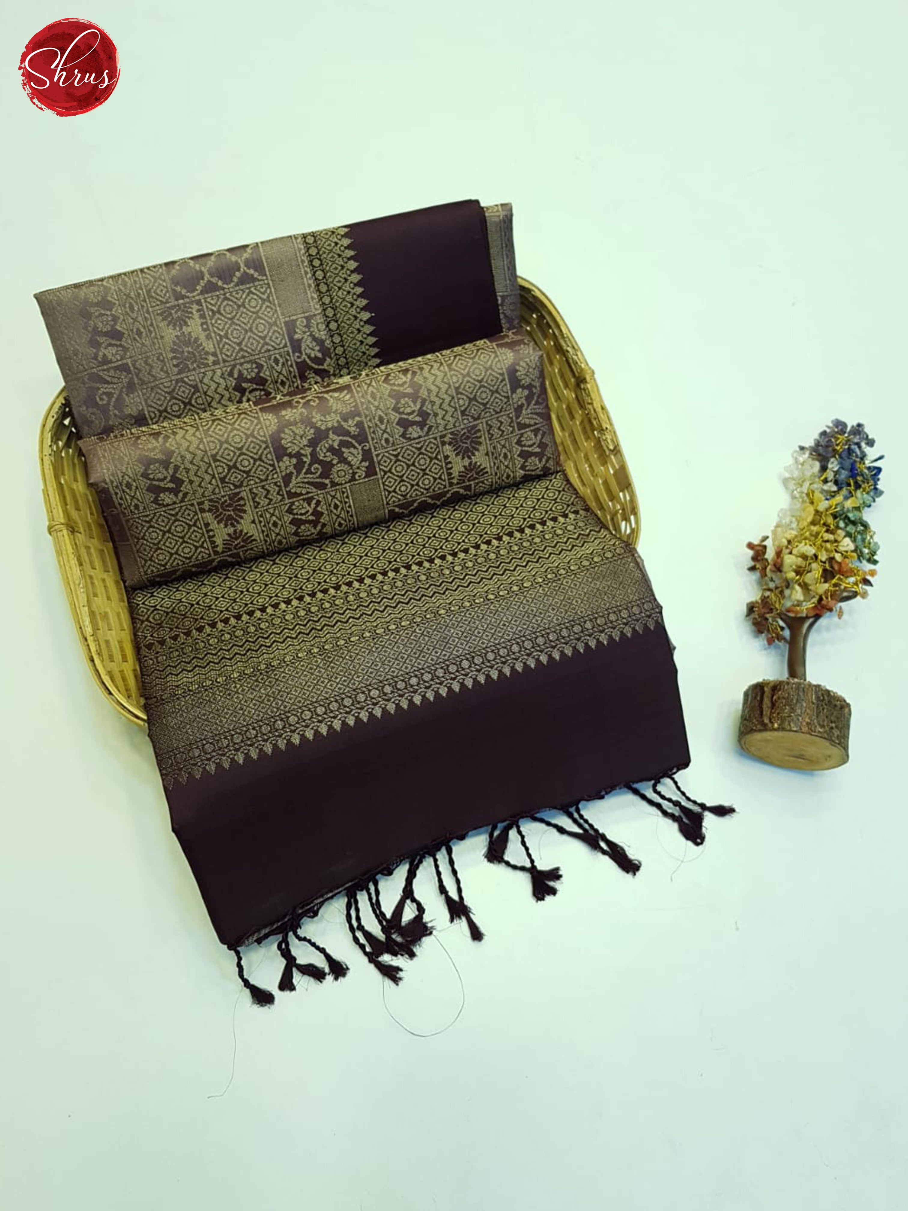 Dusty Onion Pink & Brown- Soft Silk Saree - Shop on ShrusEternity.com