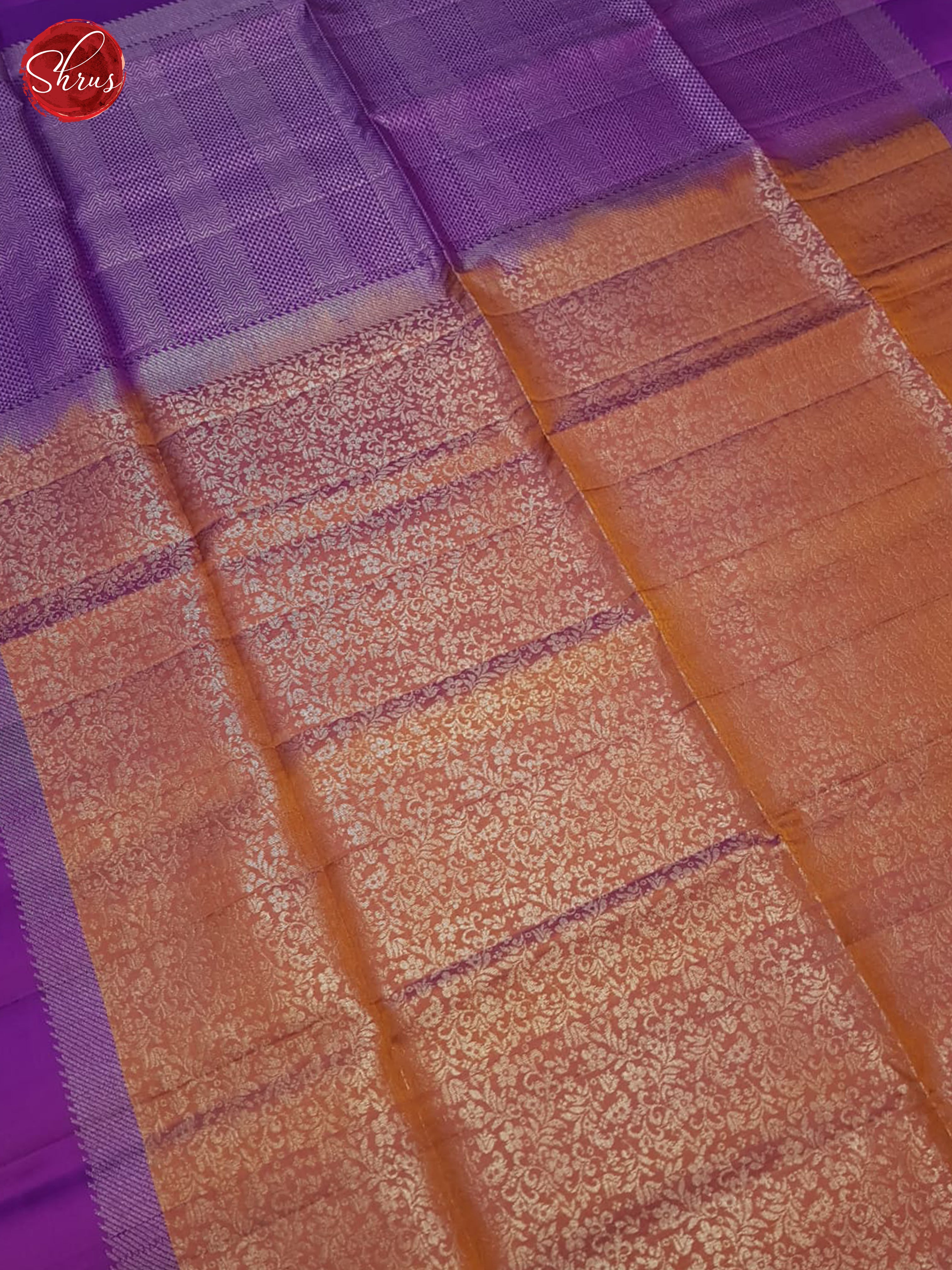 Orange And Purple- Soft Silk Saree - Shop on ShrusEternity.com