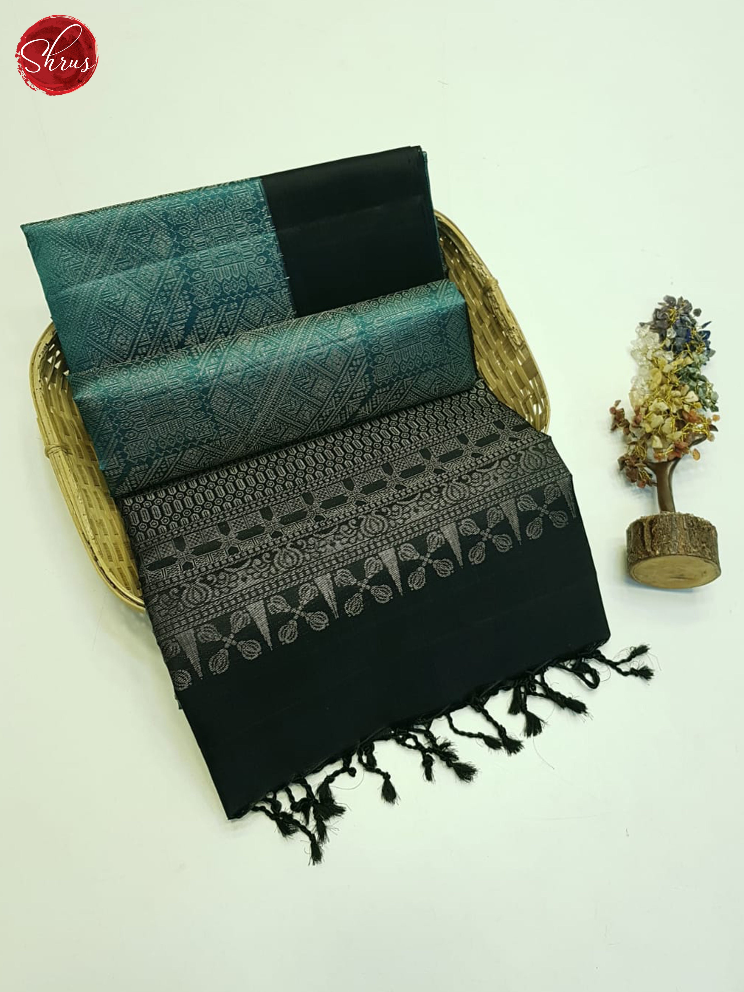 Blue & Black- Soft Silk Saree - Shop on ShrusEternity.com