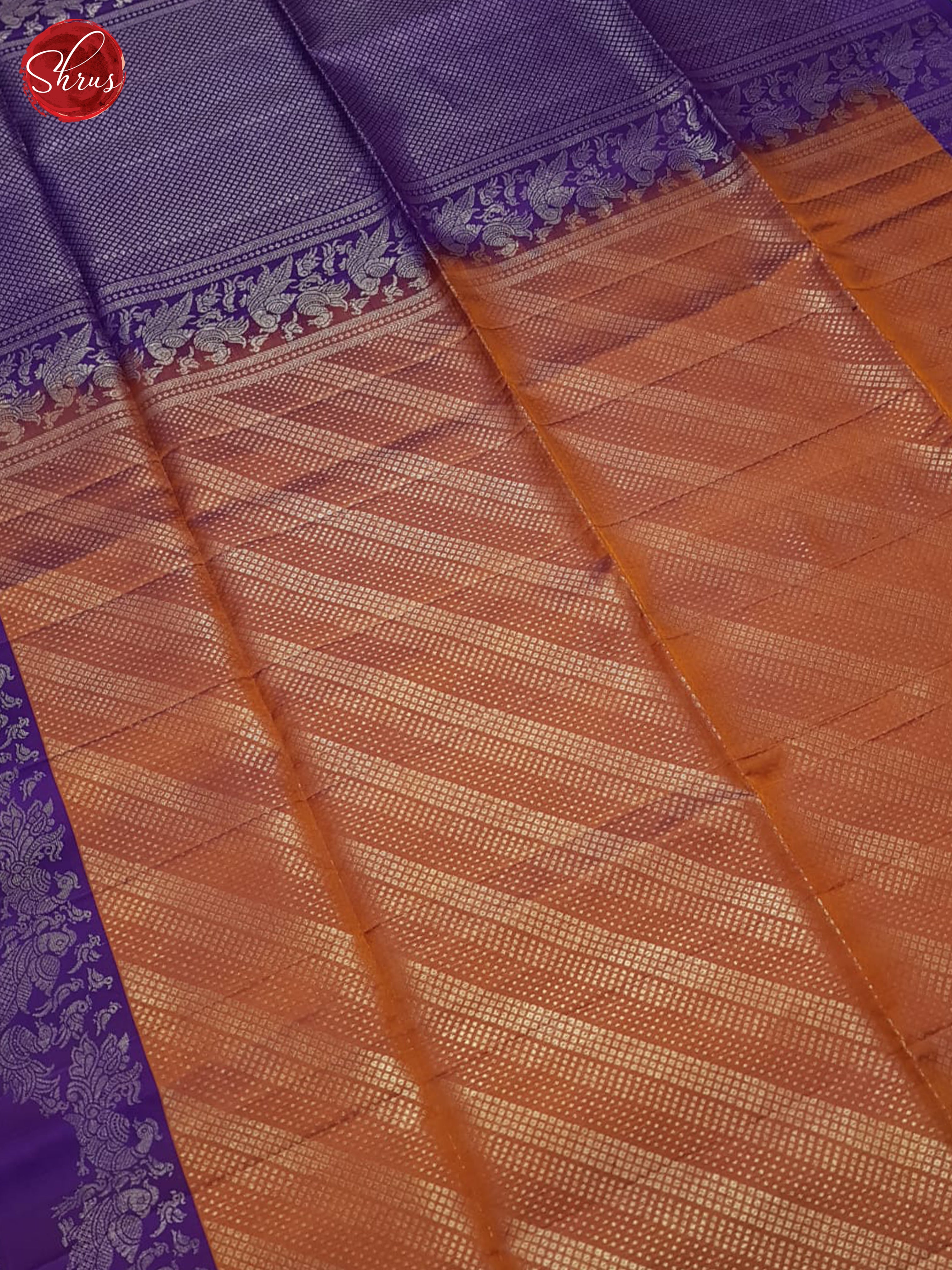 Brick Orange And Purple - Soft Silk Saree - Shop on ShrusEternity.com