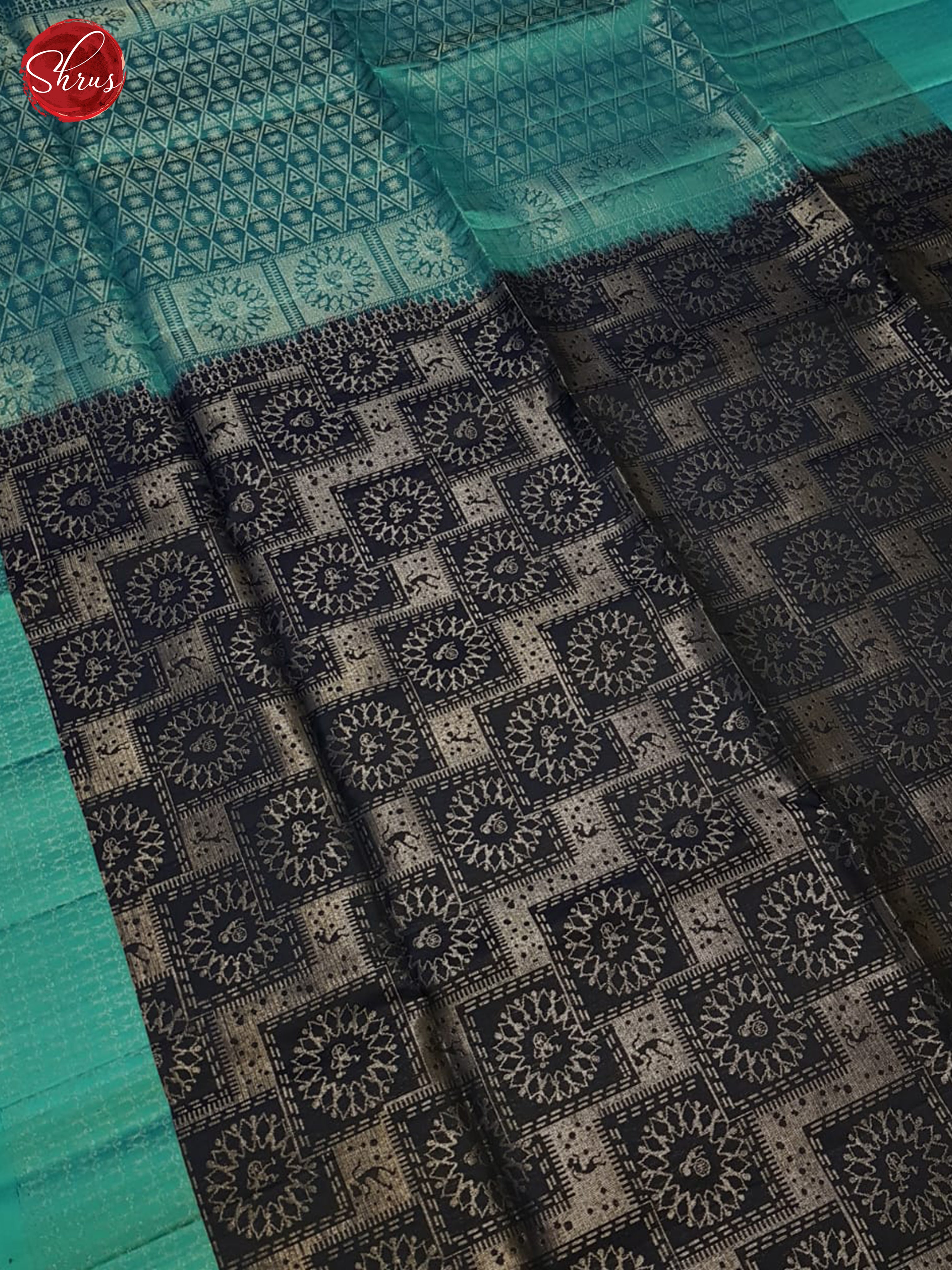 Dark Blue & Teal Blue - soft Silk Saree - Shop on ShrusEternity.com