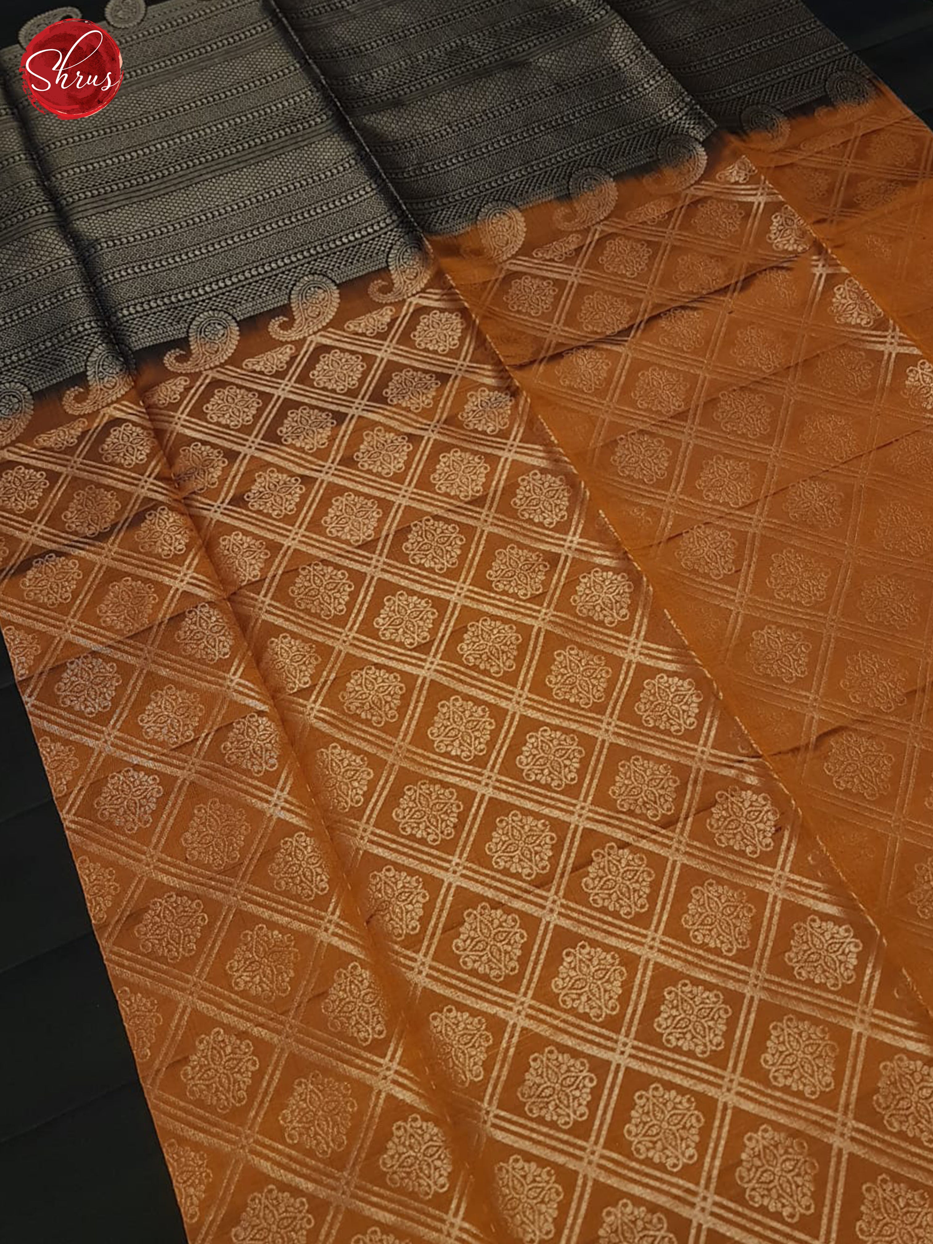 Brick And Black- Soft Silk Saree - Shop on ShrusEternity.com