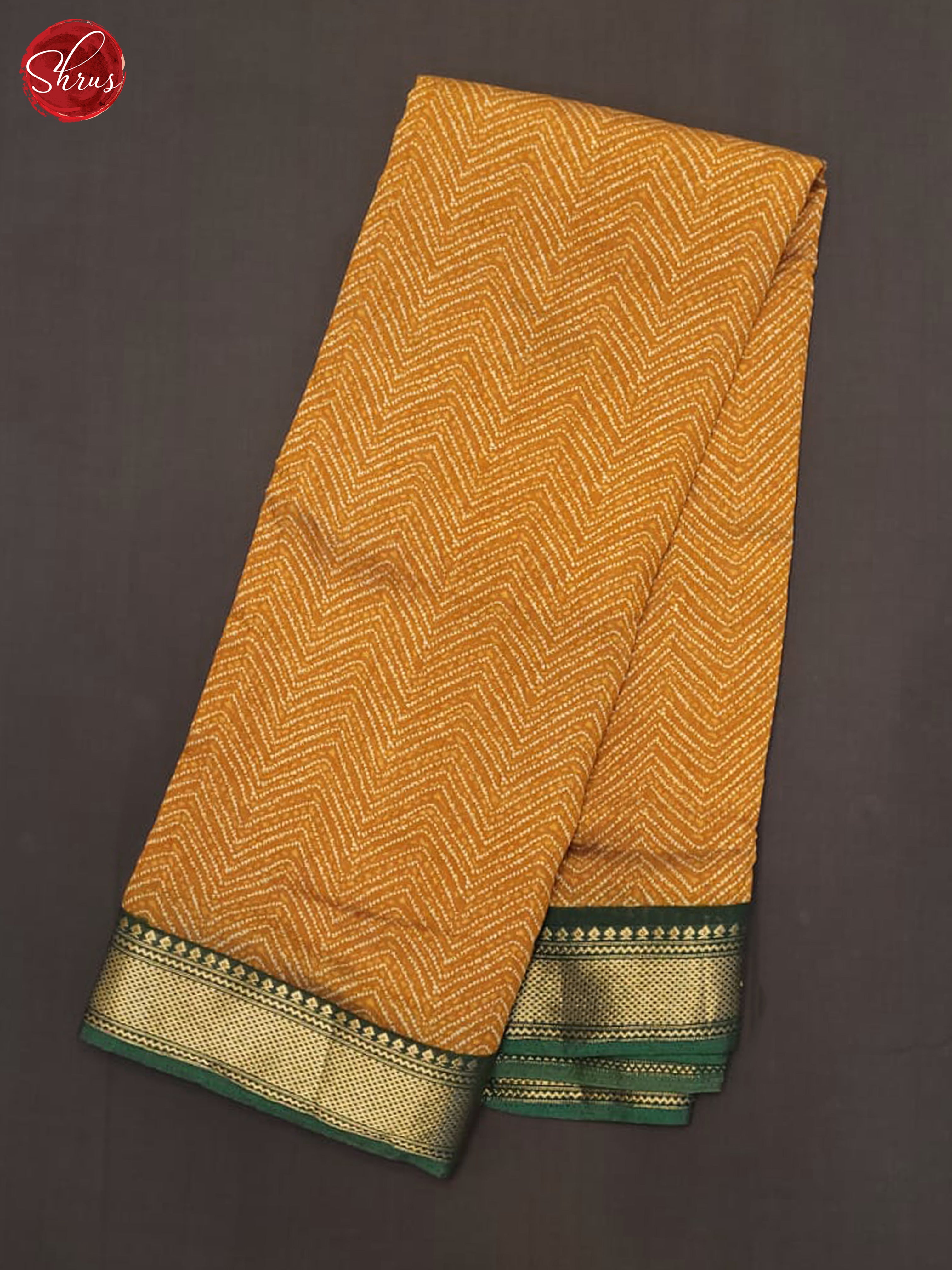 Mustard And Green- Art Modal Saree - Shop on ShrusEternity.com