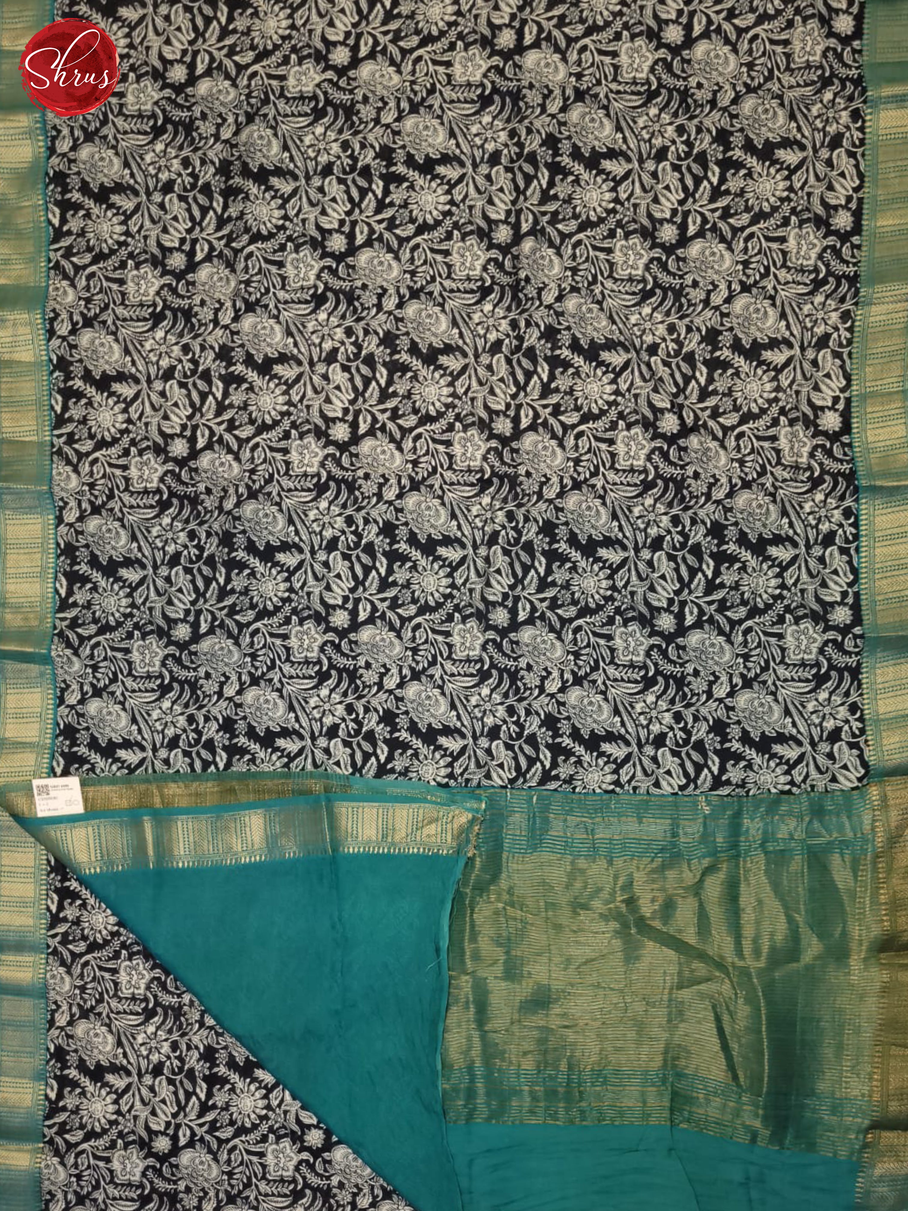 Dark Blue & Blue - Art Modal Saree - Shop on ShrusEternity.com