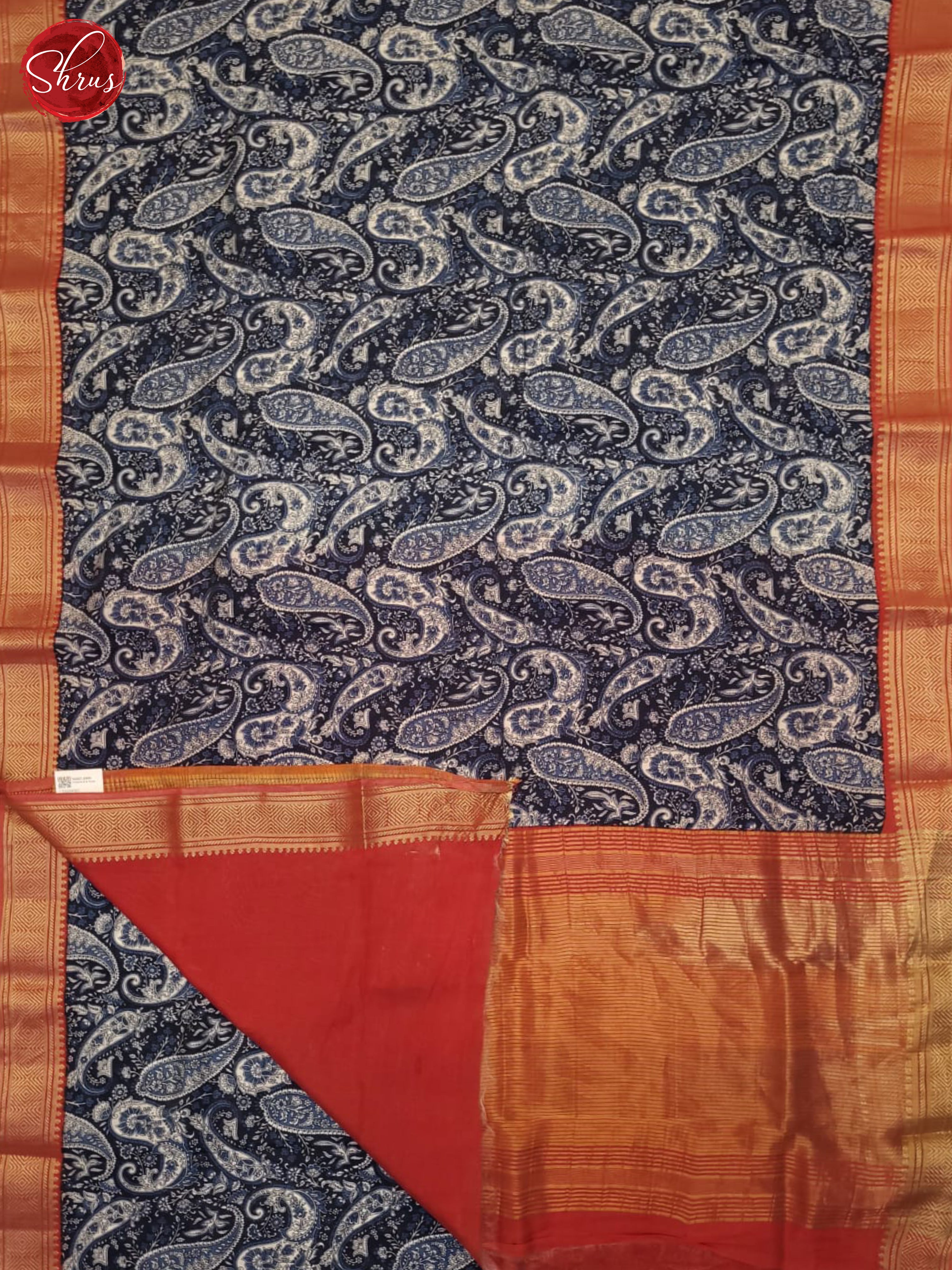 Blue And Red- Art Modal Saree - Shop on ShrusEternity.com