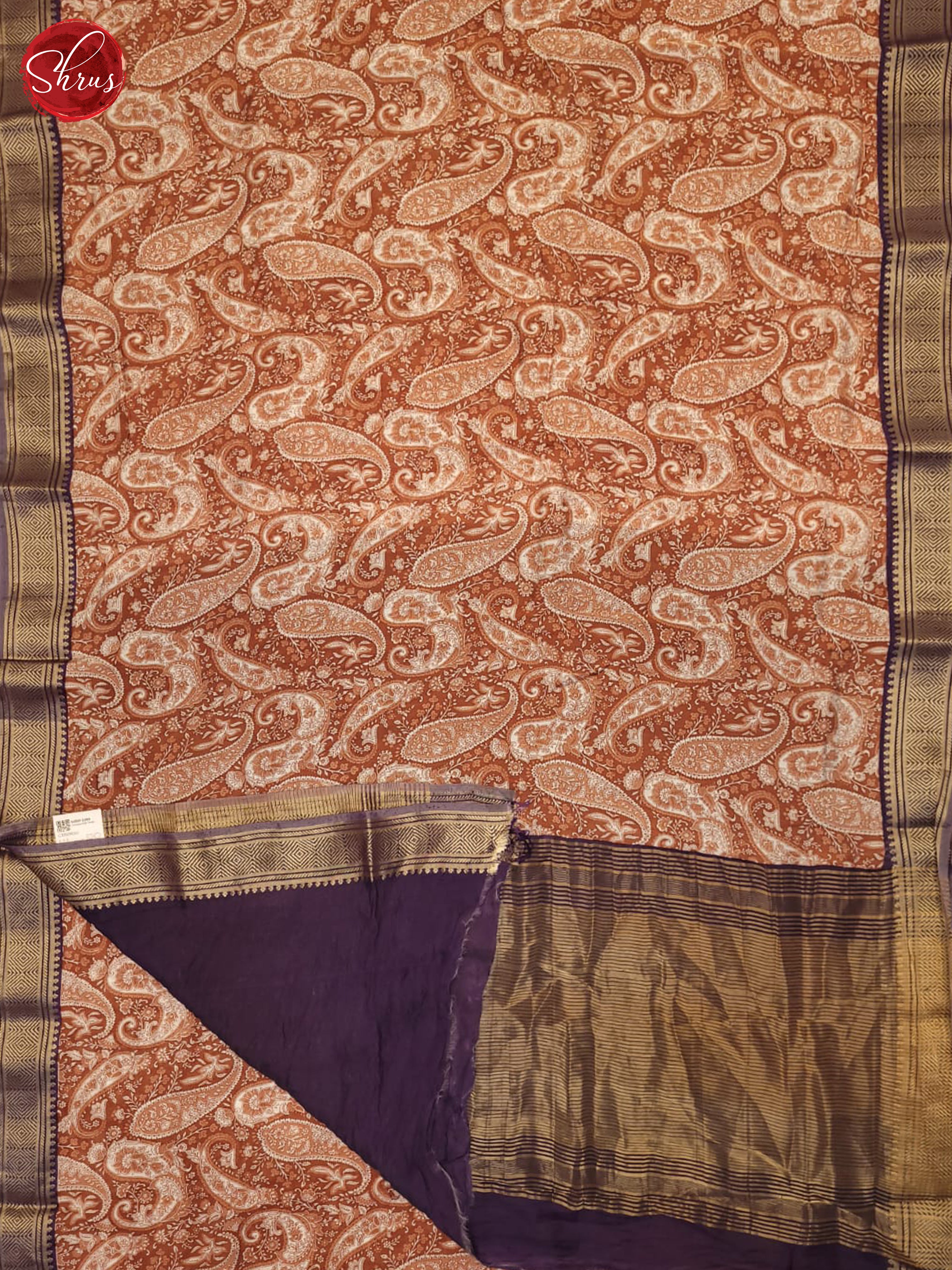 Brick And Purple- Art Modal Saree - Shop on ShrusEternity.com