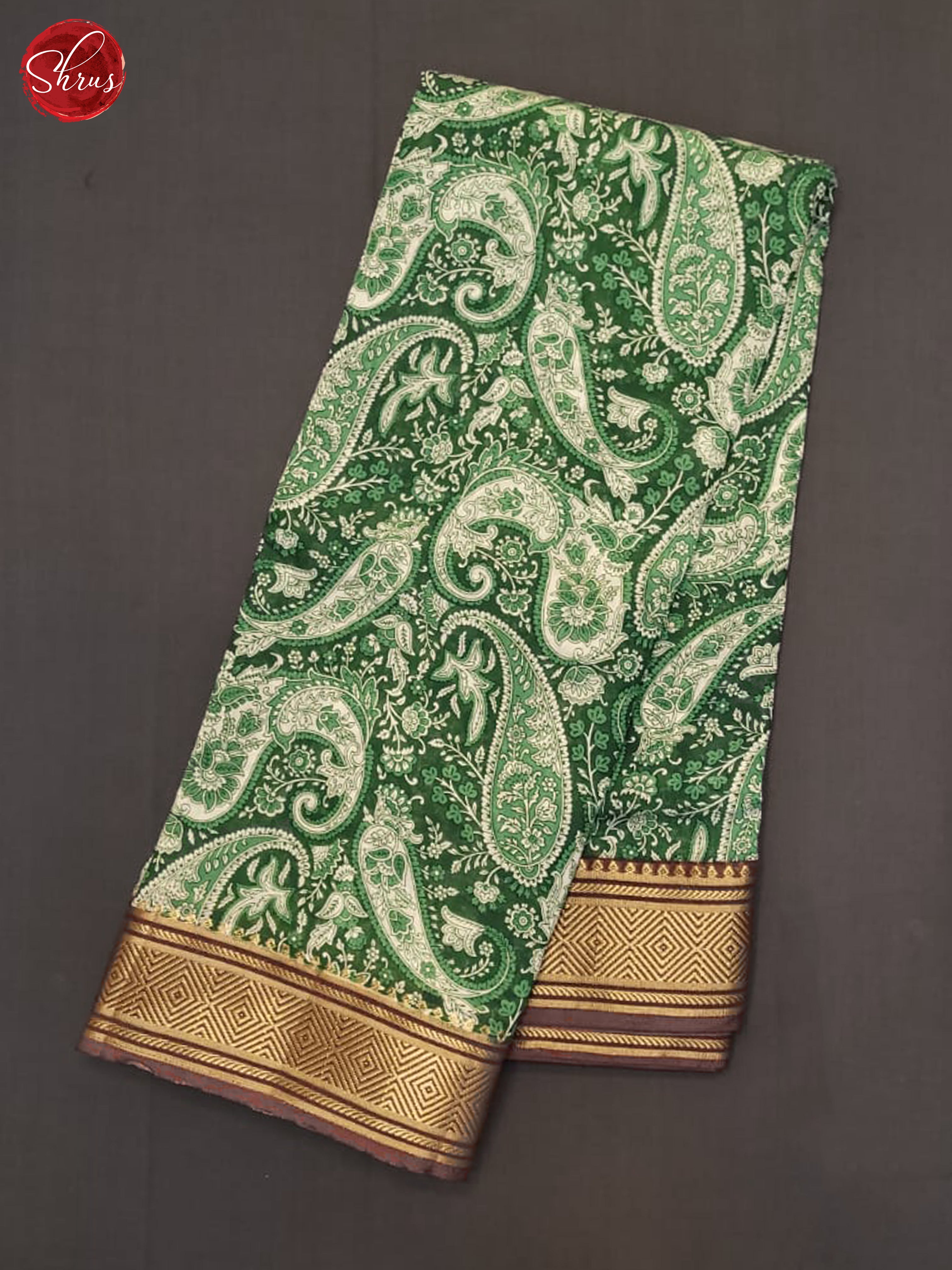 Green And Brown- Art Modal Saree - Shop on ShrusEternity.com