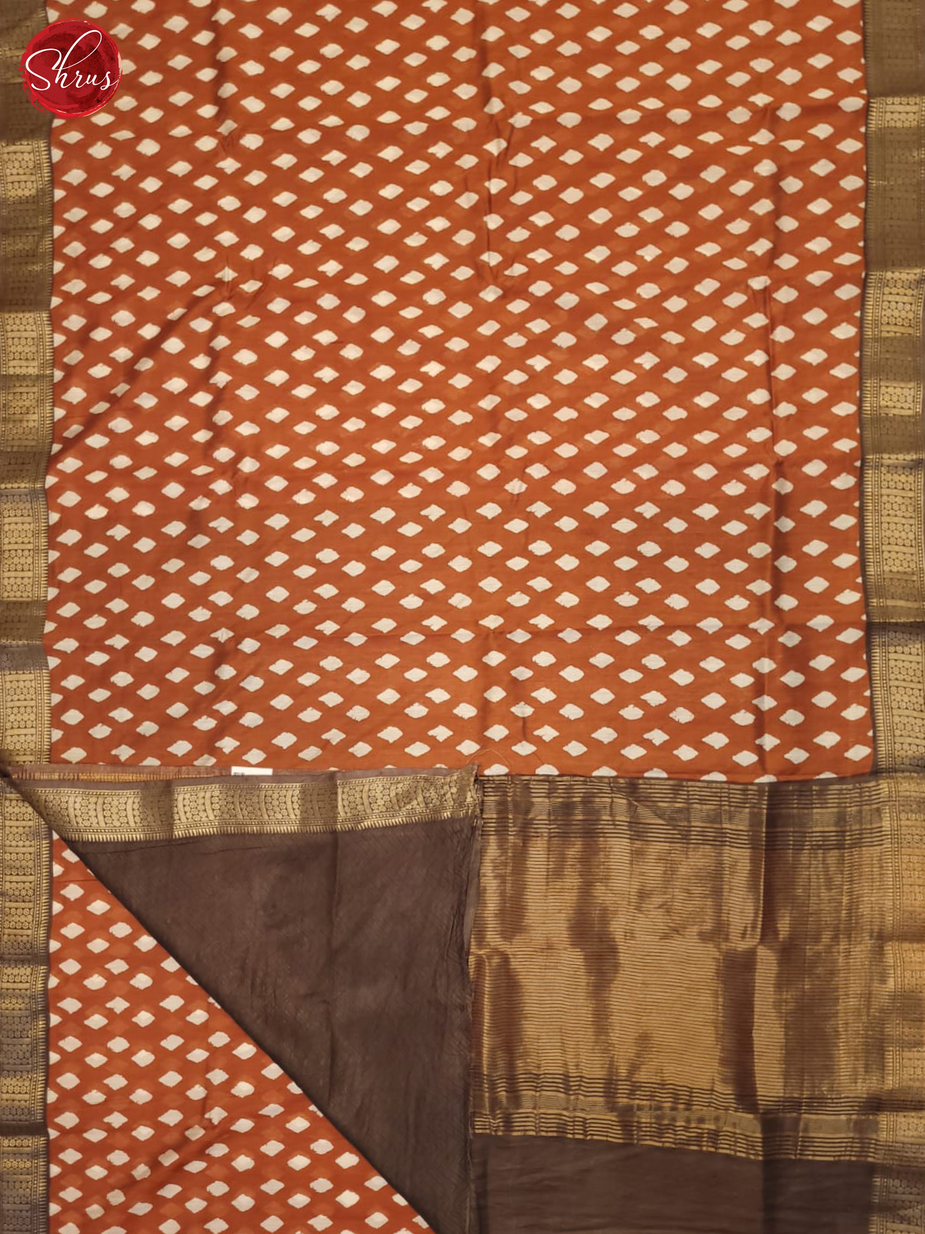 Brick And Brown- Art Modal Saree - Shop on ShrusEternity.com