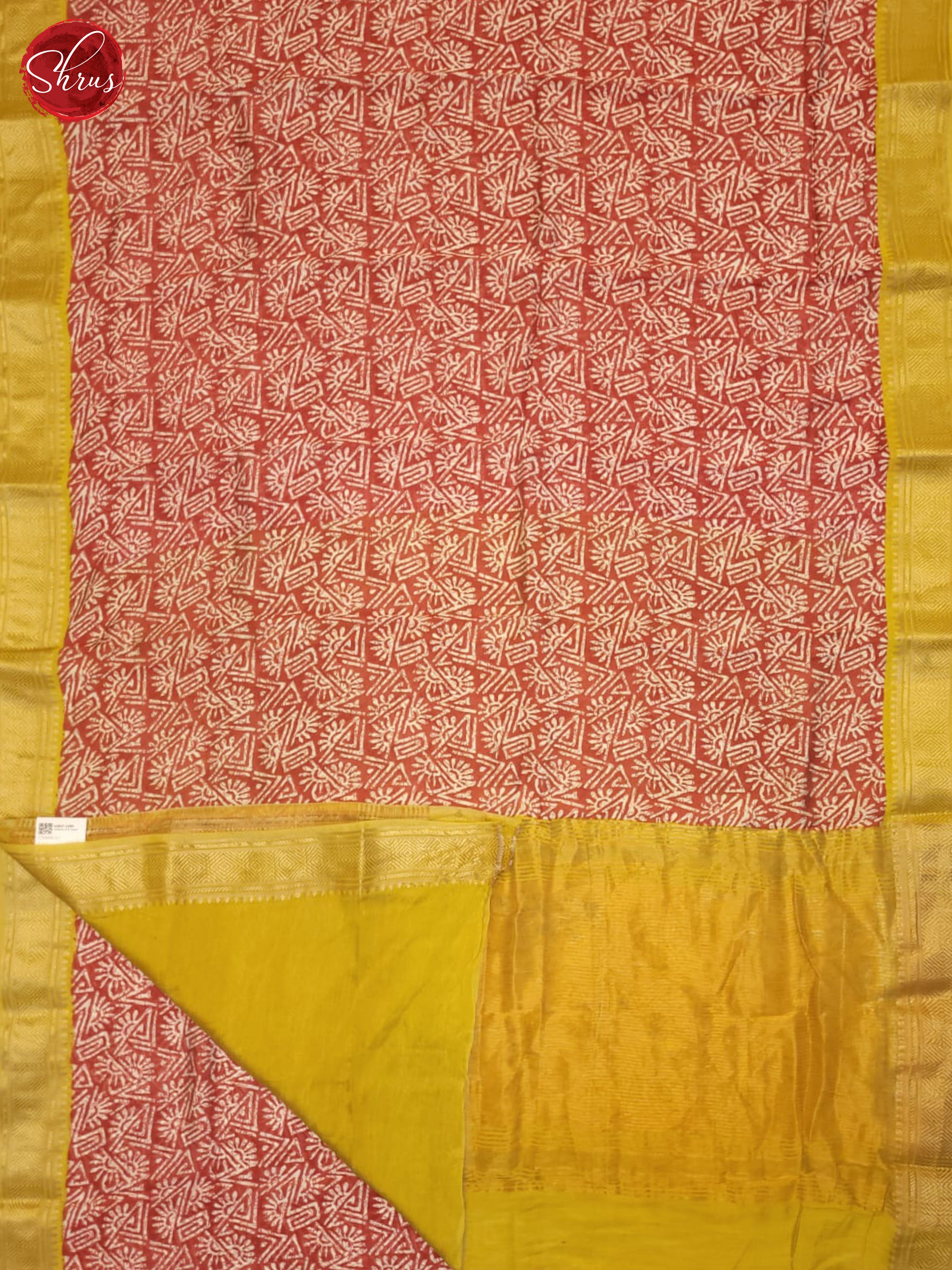 Red And Lime Green- Art Modal Saree - Shop on ShrusEternity.com