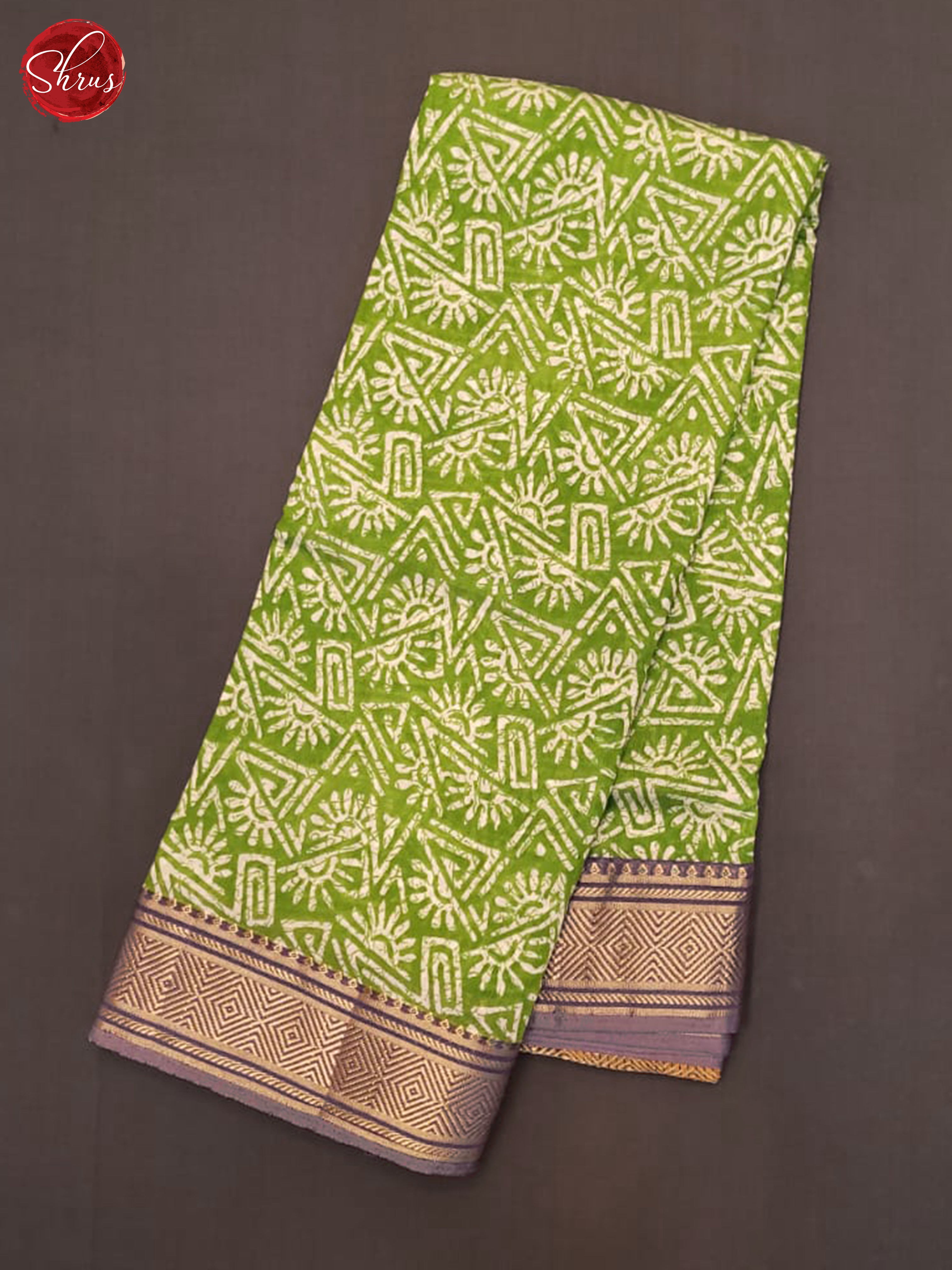 Green And Lavender- Art Modal Saree - Shop on ShrusEternity.com