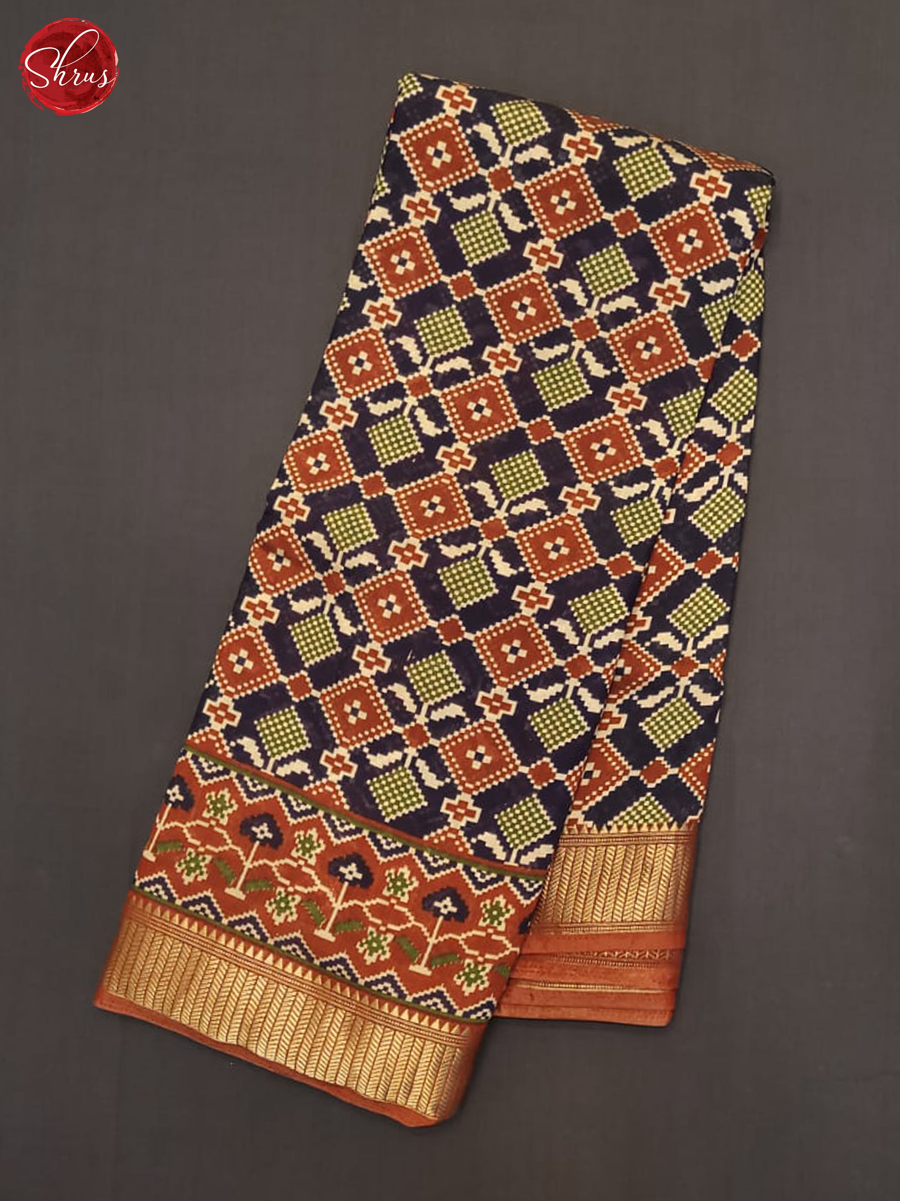 Blue And Brick- Art Modal Saree - Shop on ShrusEternity.com