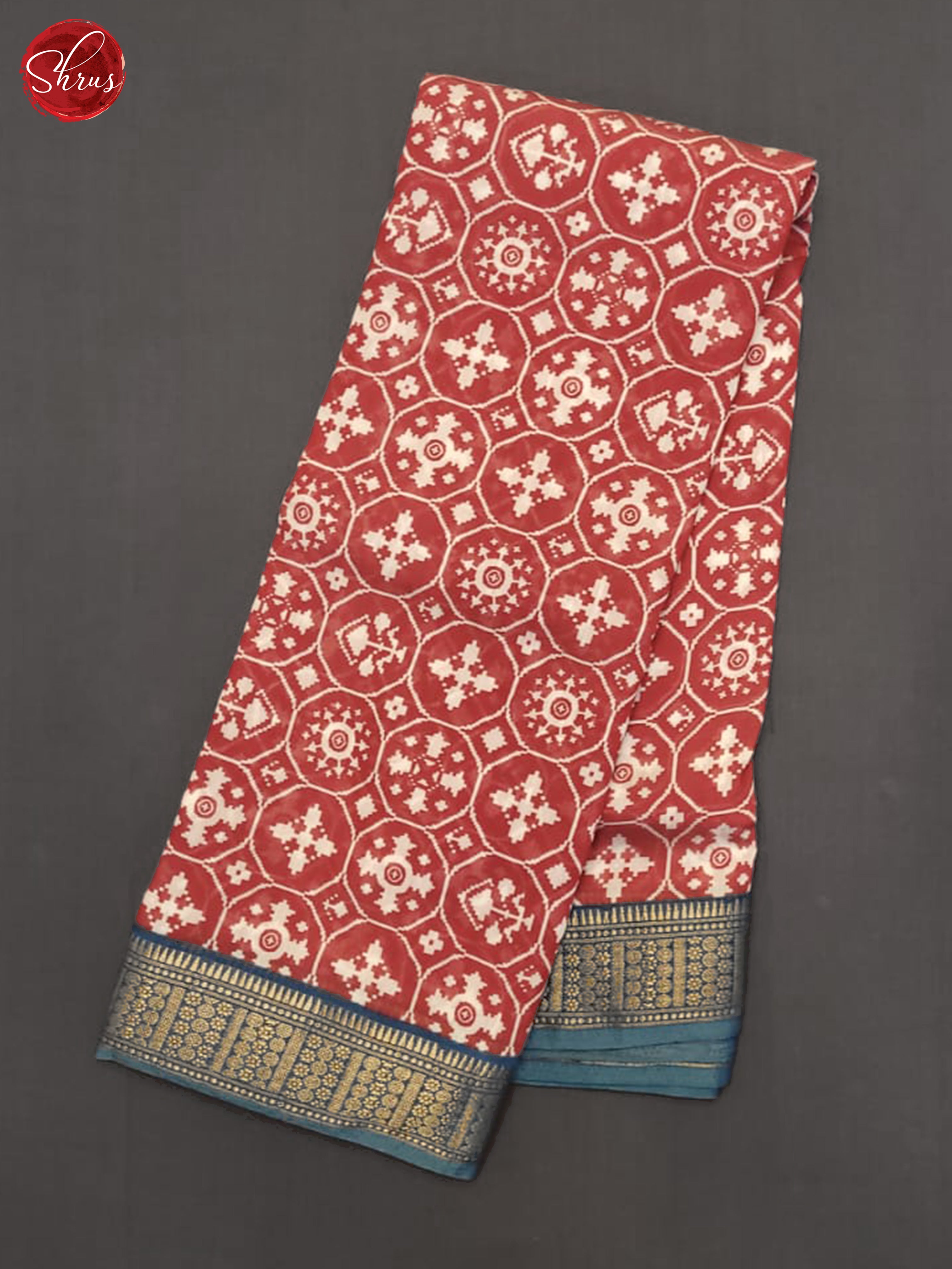 Red And Blue- Art Modal Saree - Shop on ShrusEternity.com