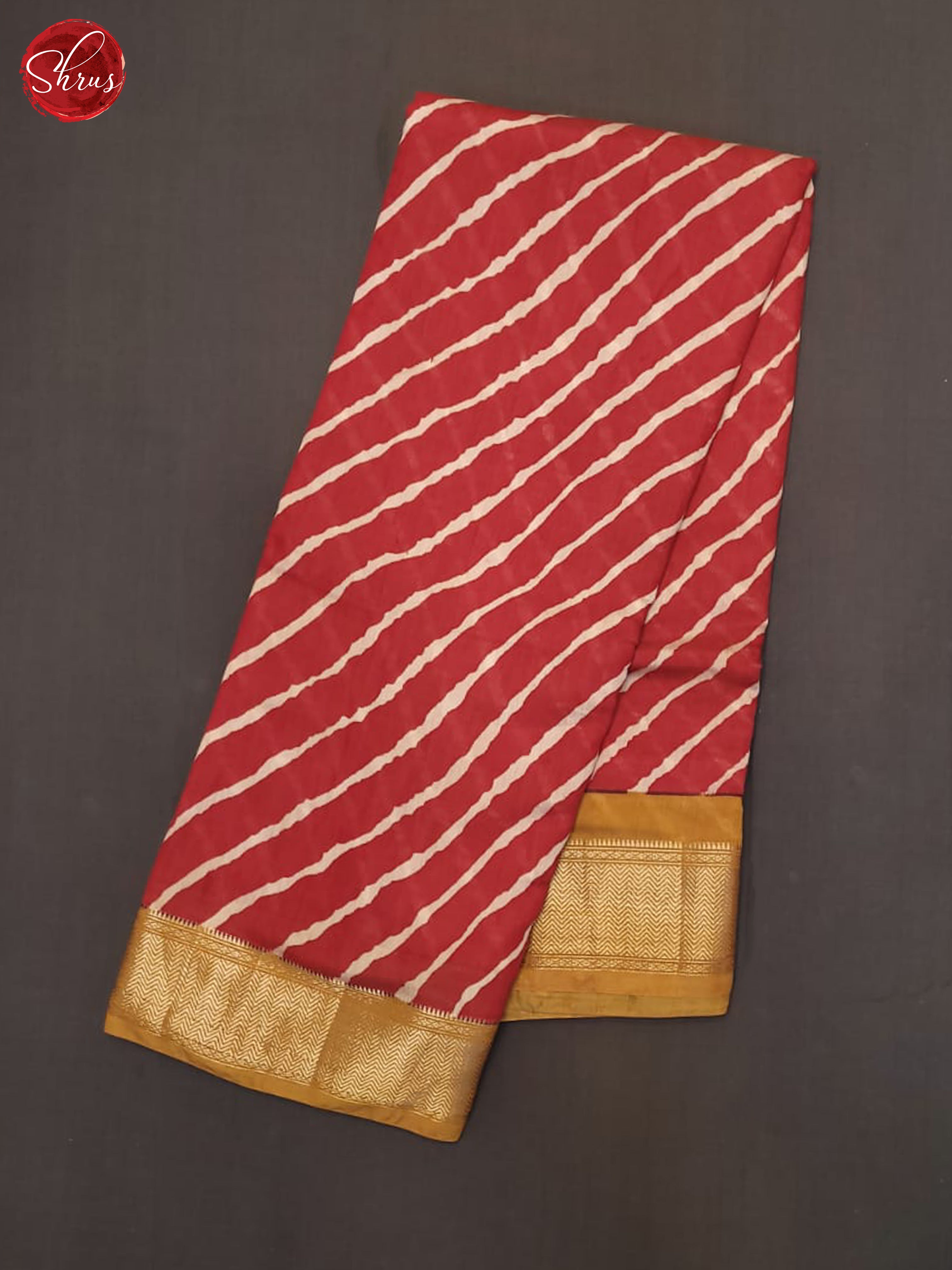 Red And Mustard- Art Modal Saree - Shop on ShrusEternity.com