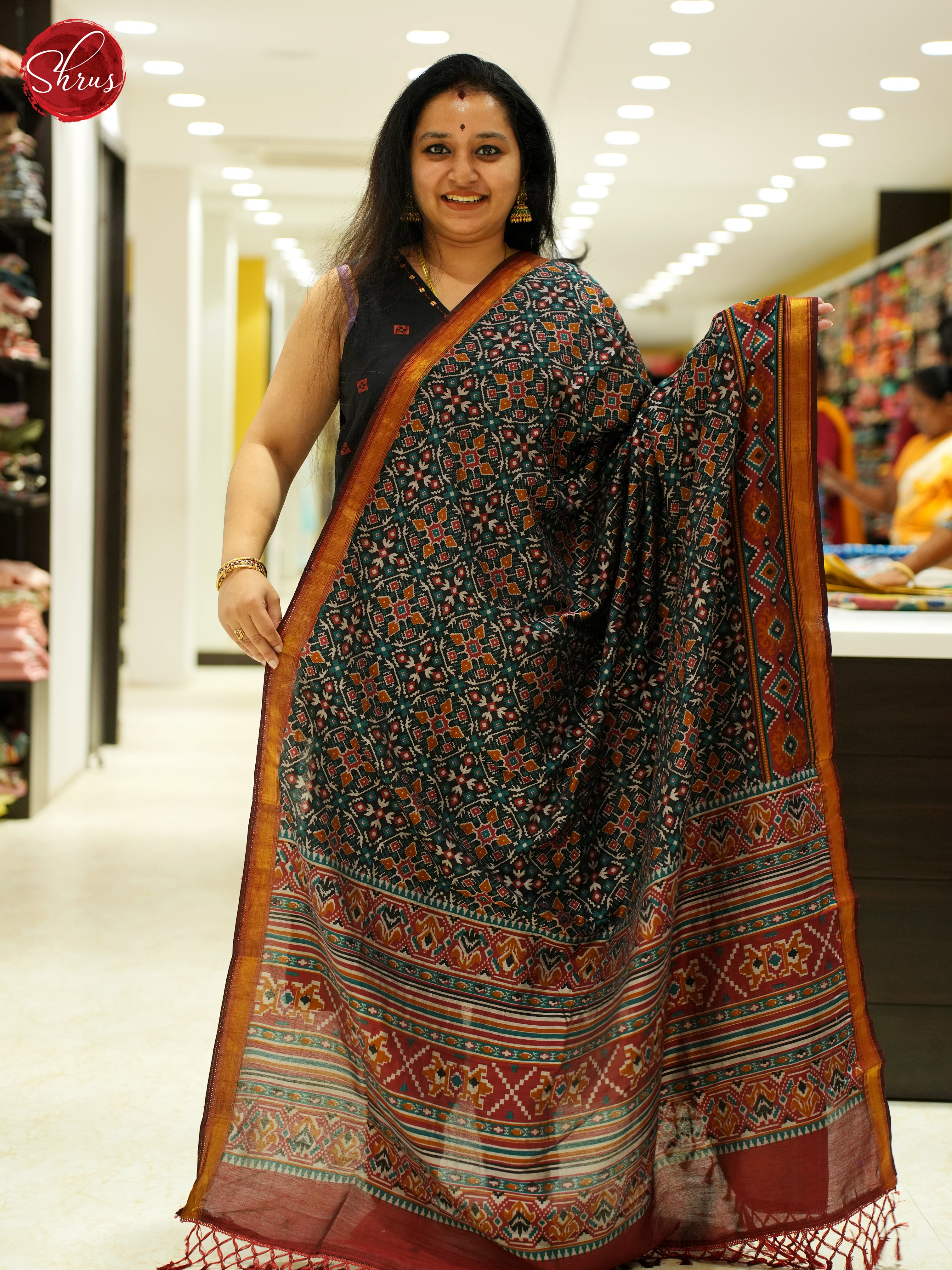 Peacock Blue & Brown - Dupatta - Shop on ShrusEternity.com