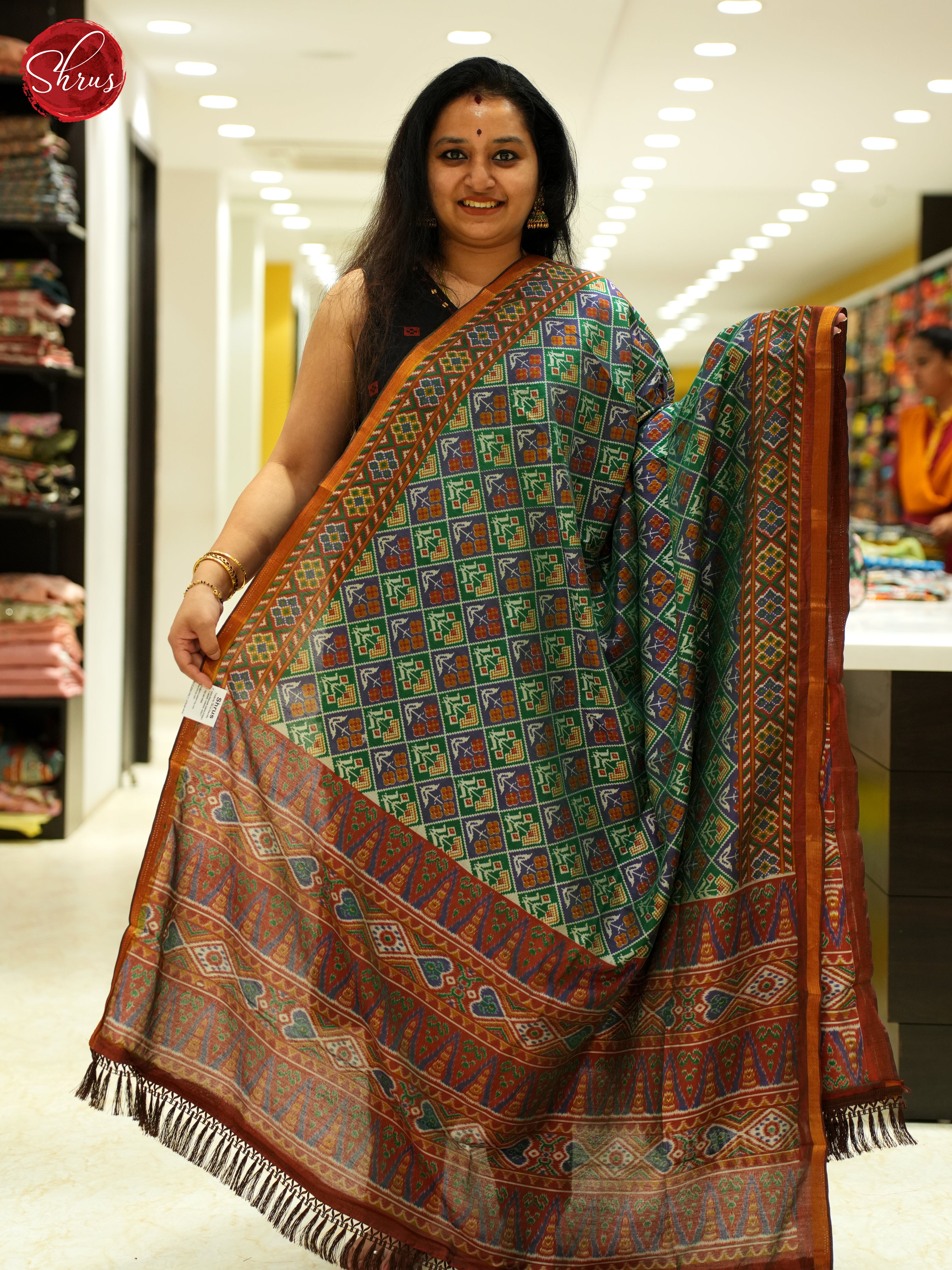Green & Brown - Dupatta - Shop on ShrusEternity.com