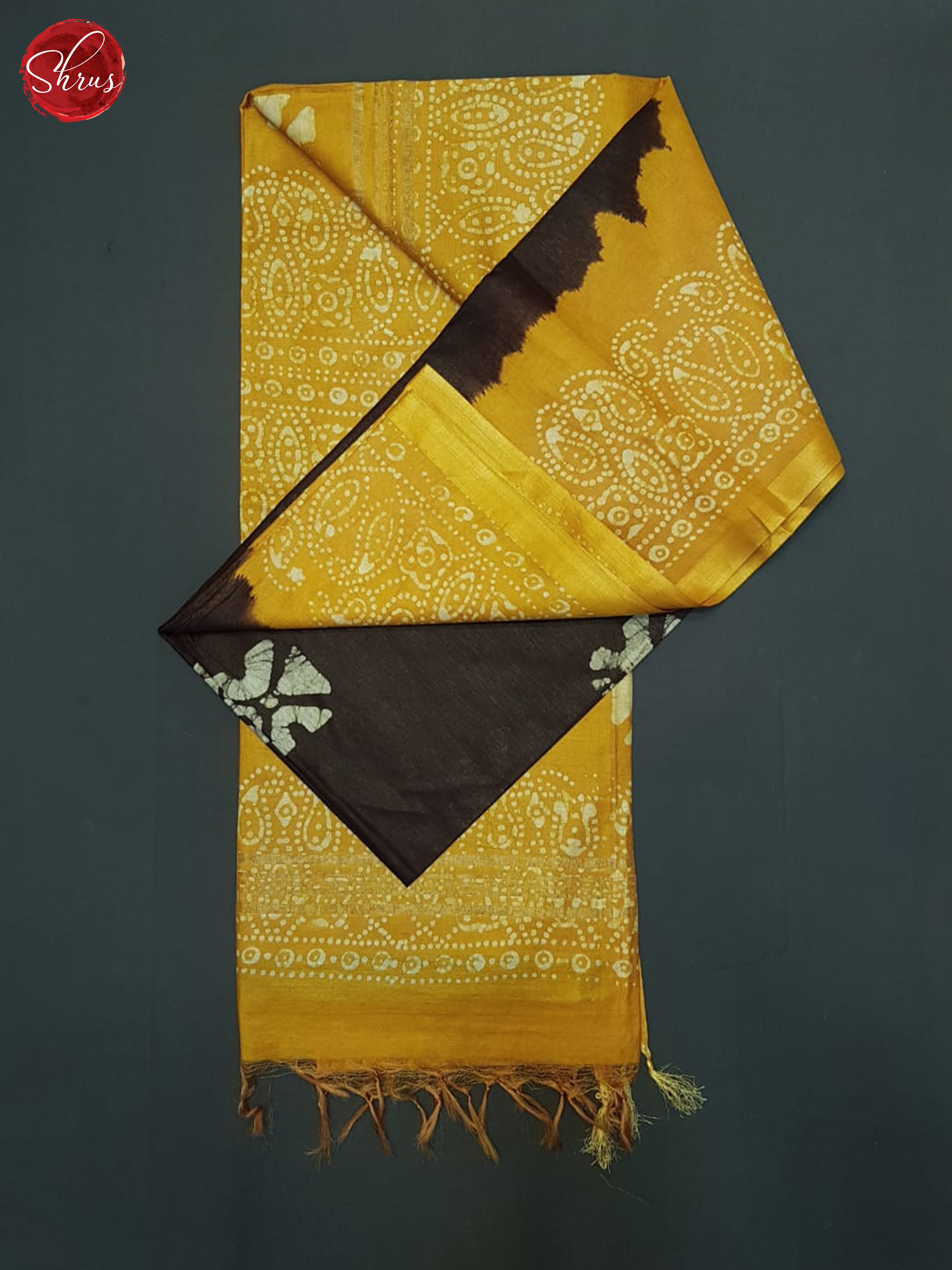 Deep Wine & Mustard- Bhatik Saree - Shop on ShrusEternity.com