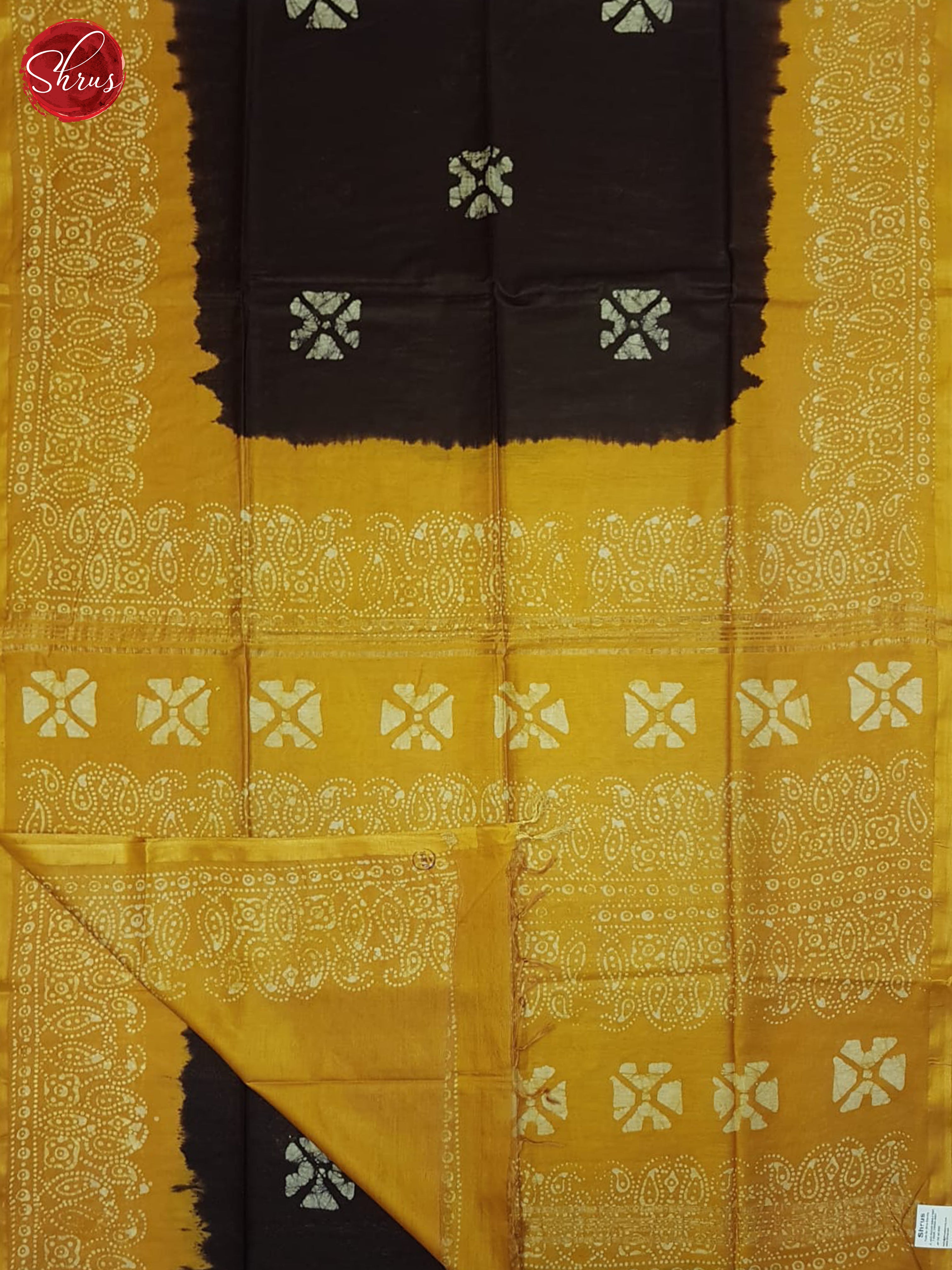 Deep Wine & Mustard- Bhatik Saree - Shop on ShrusEternity.com