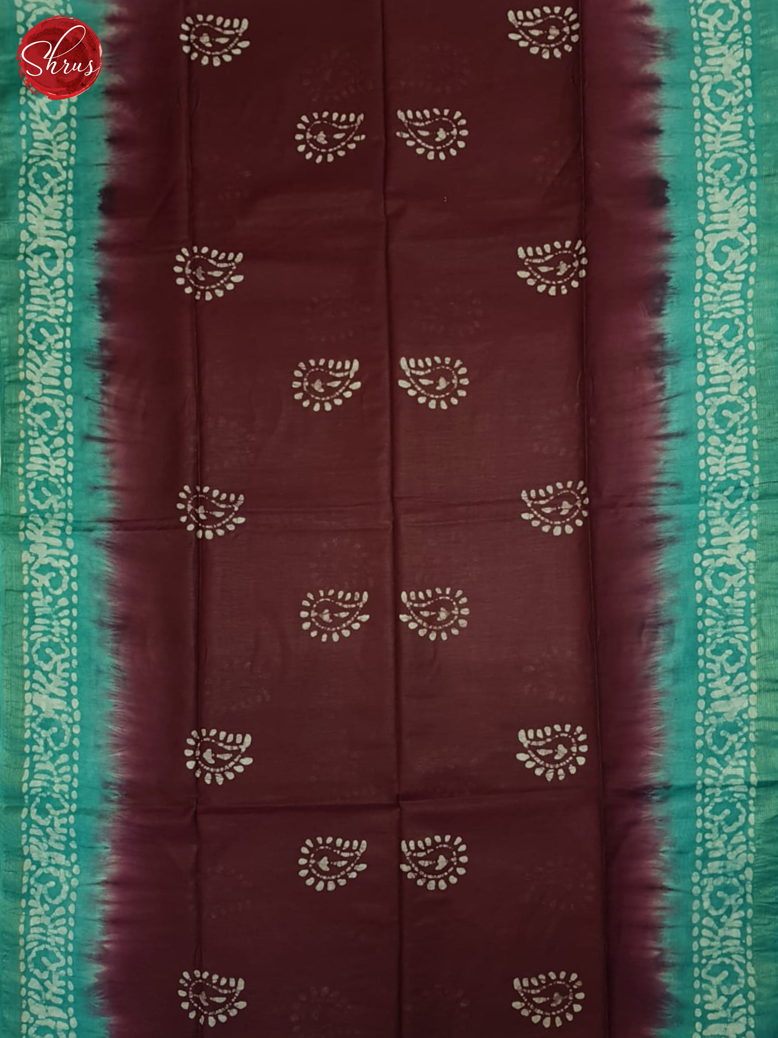 Wine And Blue- Bhatik Saree - Shop on ShrusEternity.com