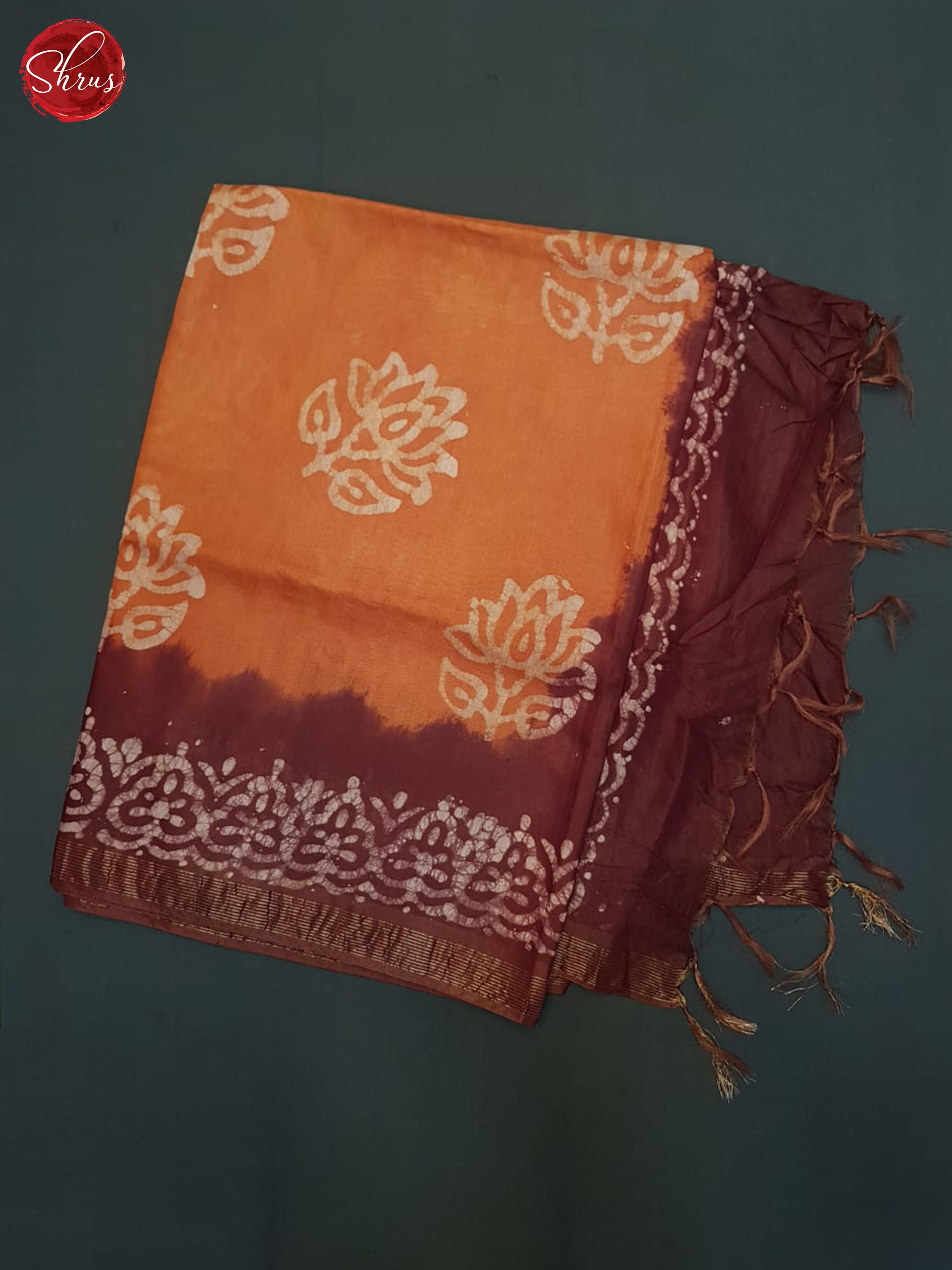 Orange And Maroon- Bhatik Saree - Shop on ShrusEternity.com