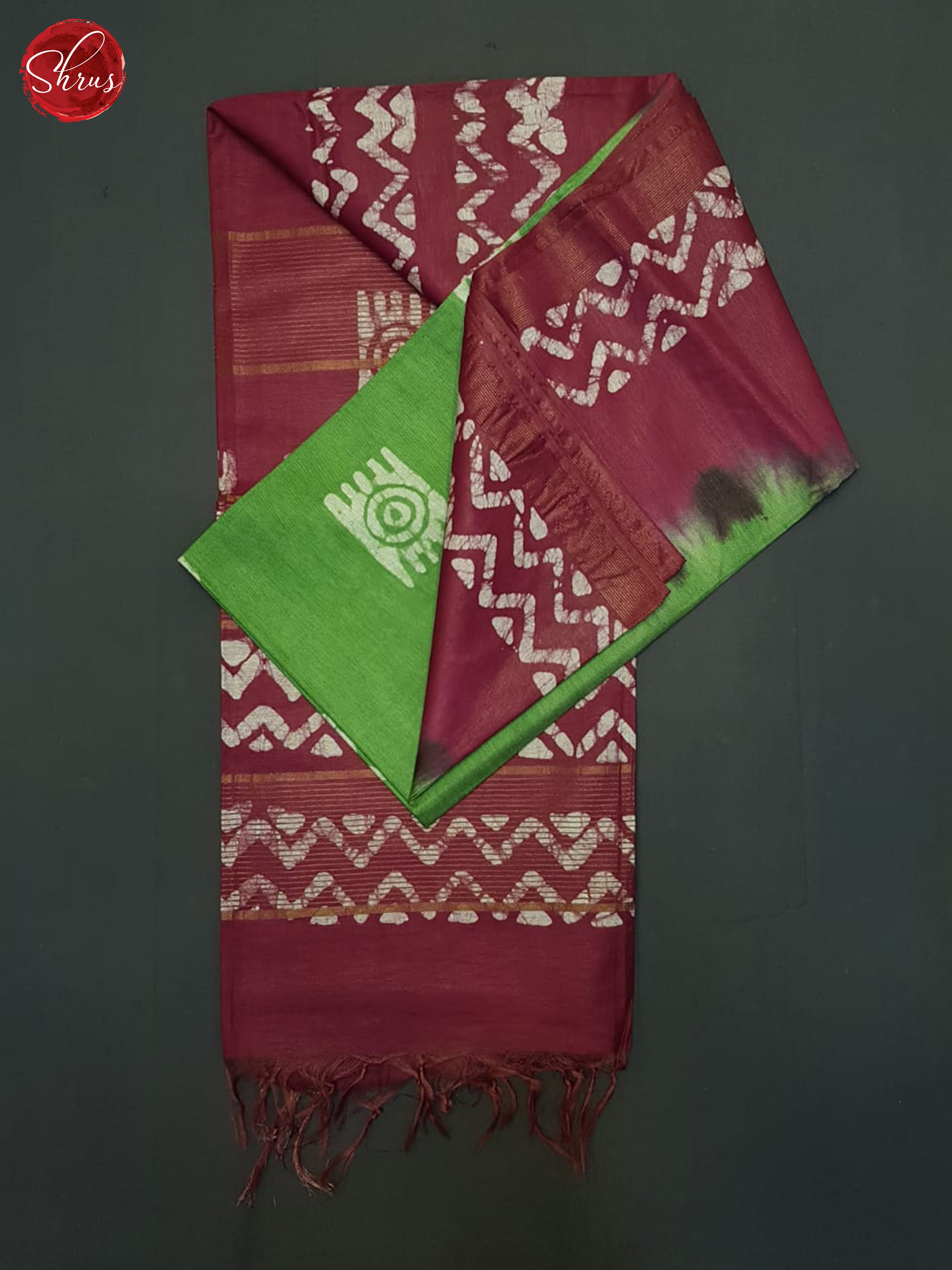 Green And Wine- Bhatik Saree - Shop on ShrusEternity.com