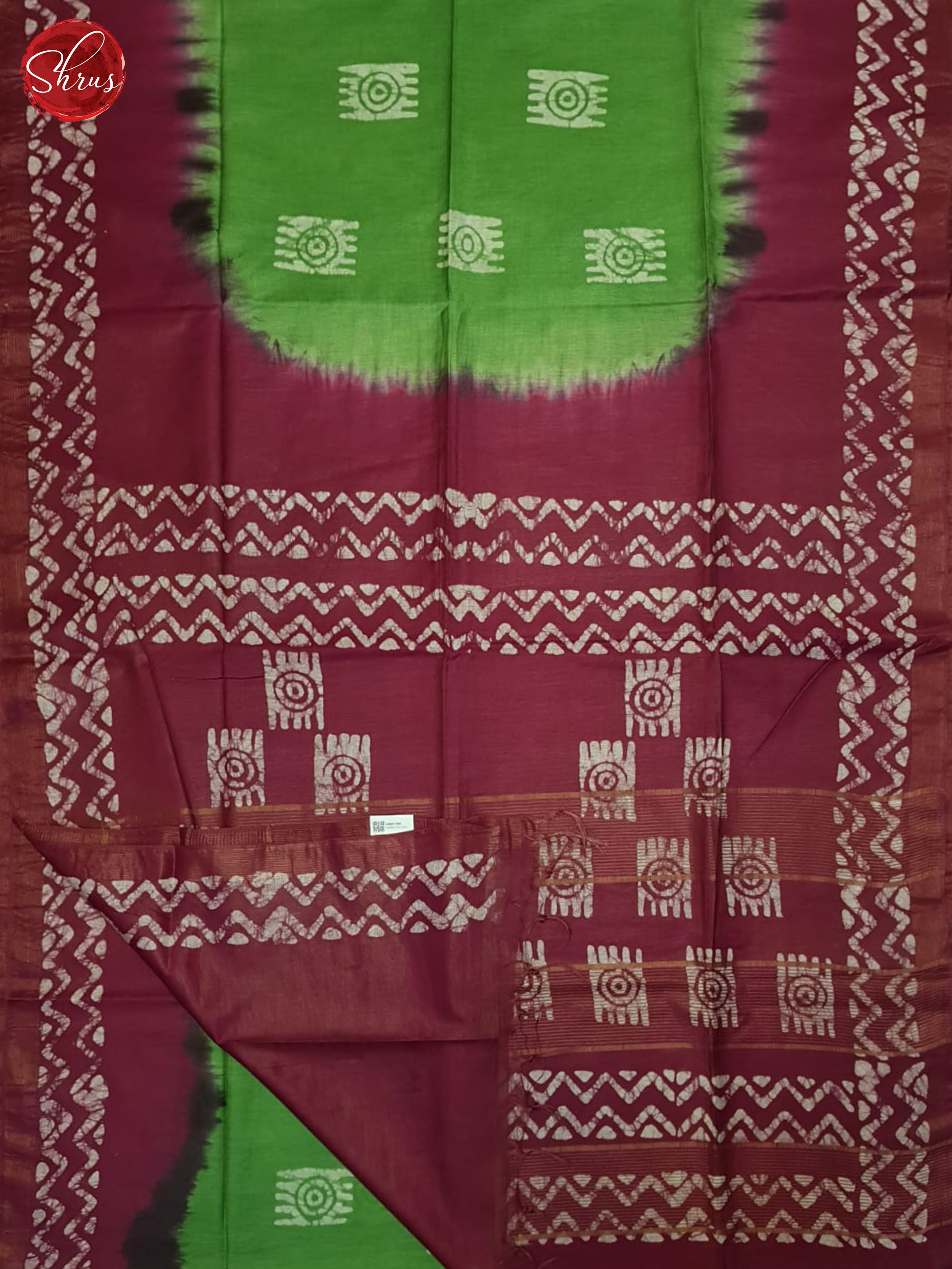 Green And Wine- Bhatik Saree - Shop on ShrusEternity.com