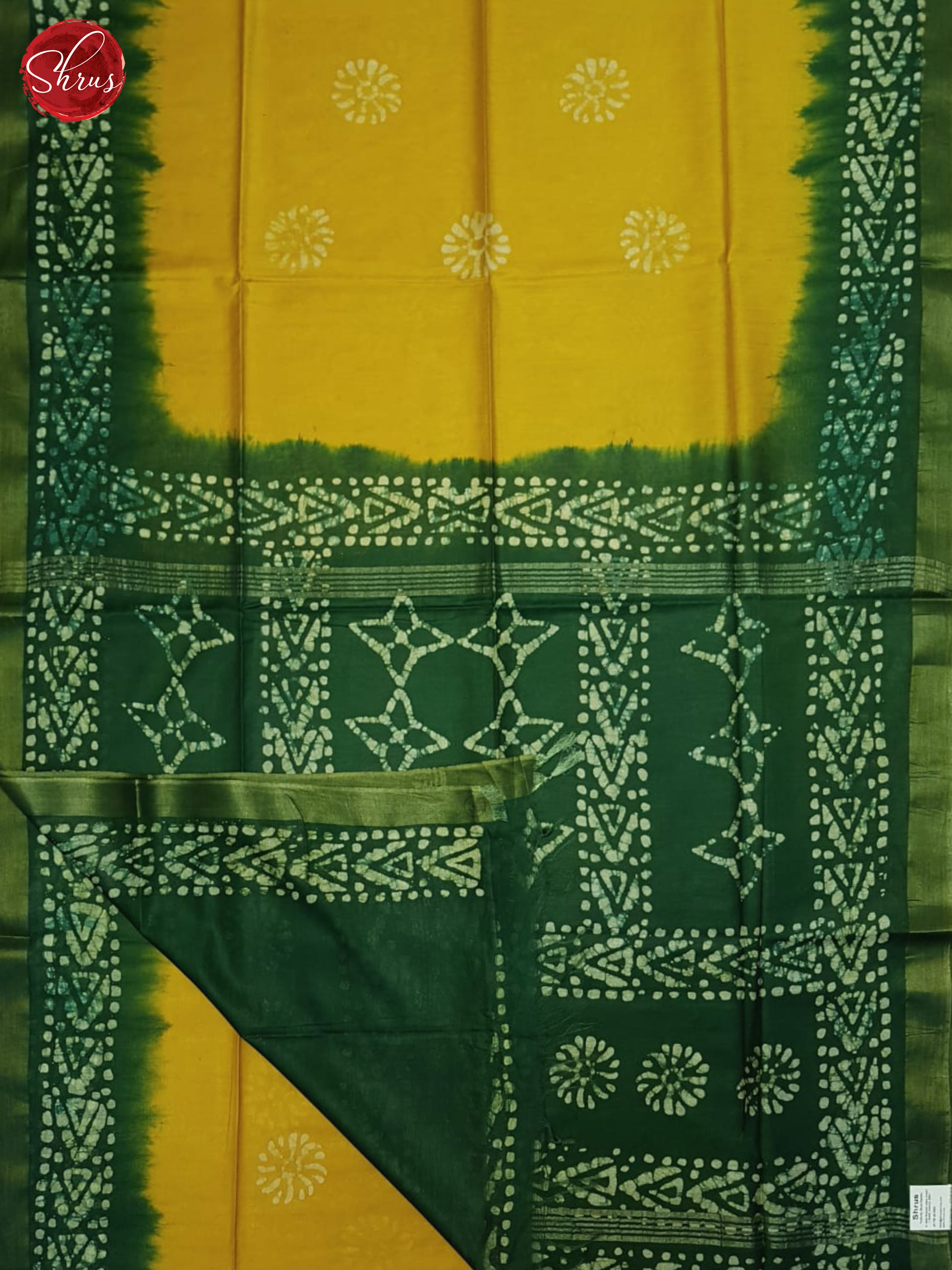 Yellow And Green- Bhatik Saree - Shop on ShrusEternity.com