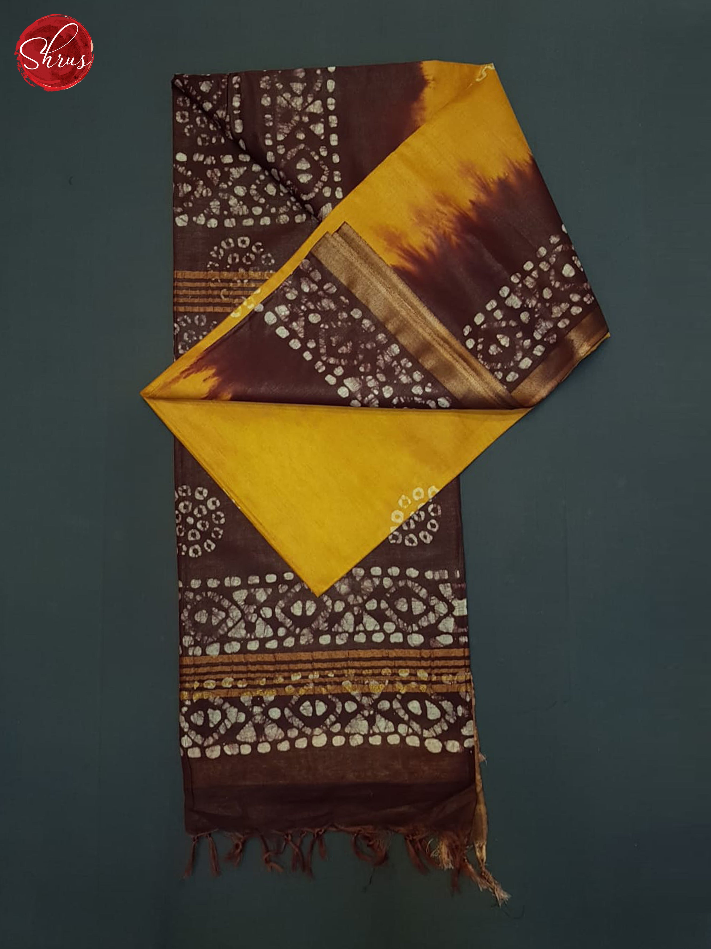 Mustard And Brown- Bhatik Saree - Shop on ShrusEternity.com