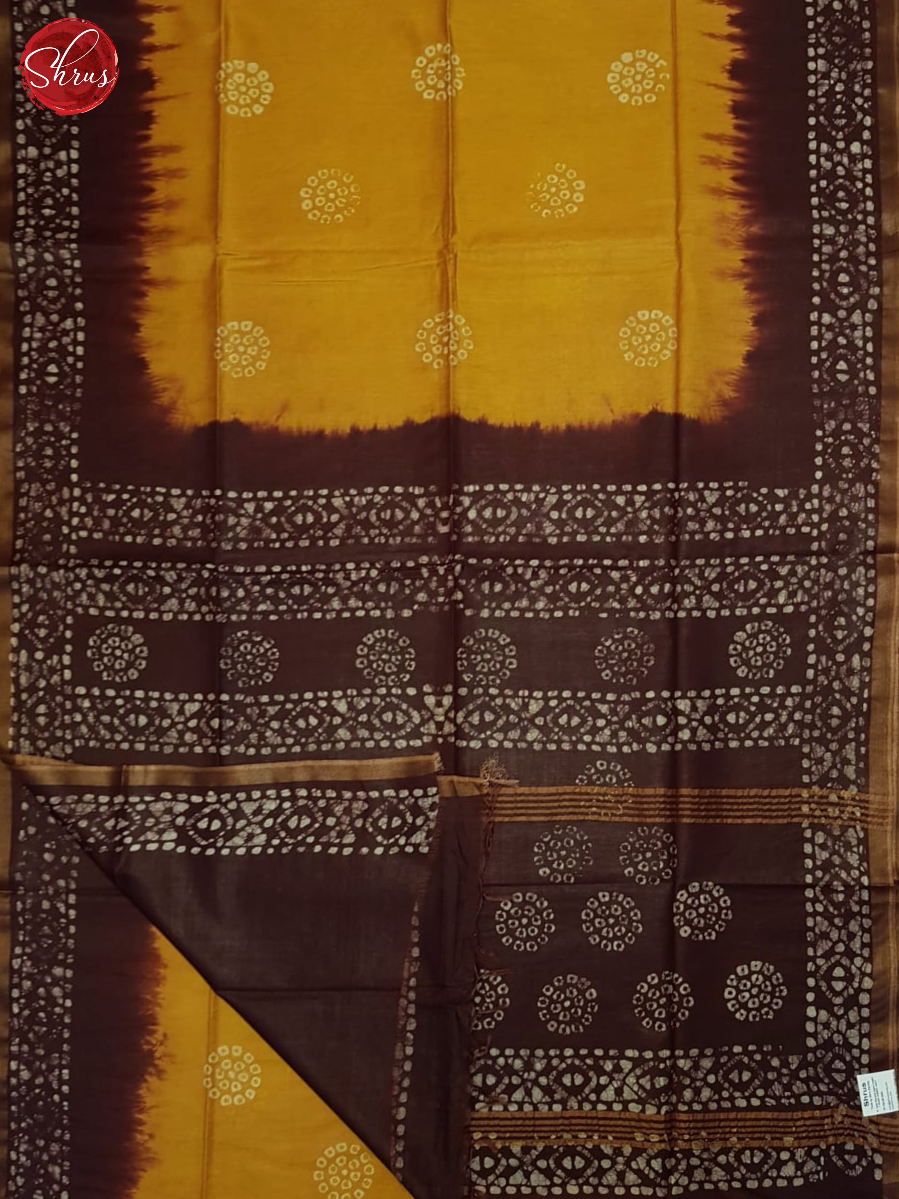 Mustard And Brown- Bhatik Saree - Shop on ShrusEternity.com