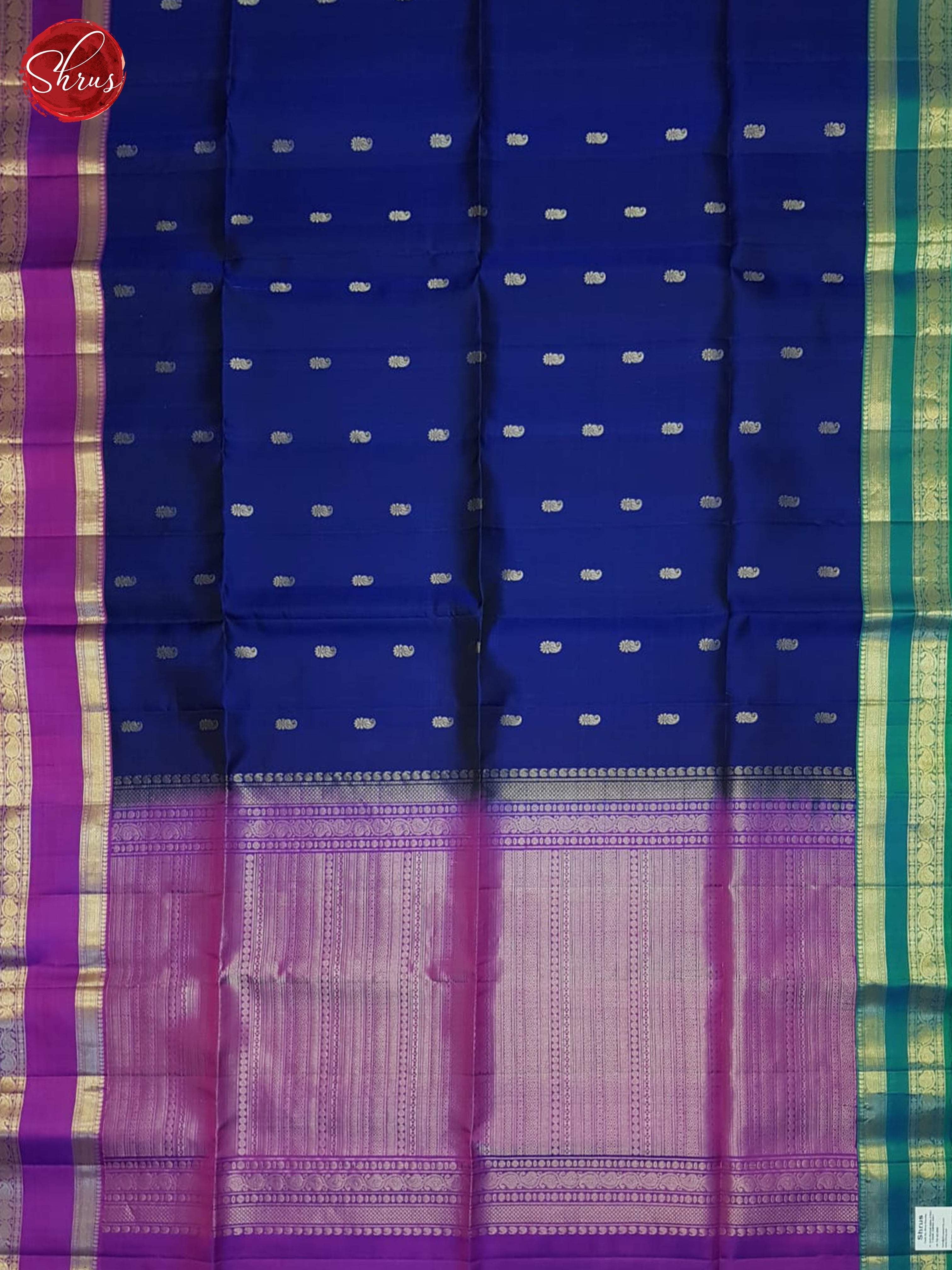 Blue And Purple- Soft Silk Saree - Shop on ShrusEternity.com