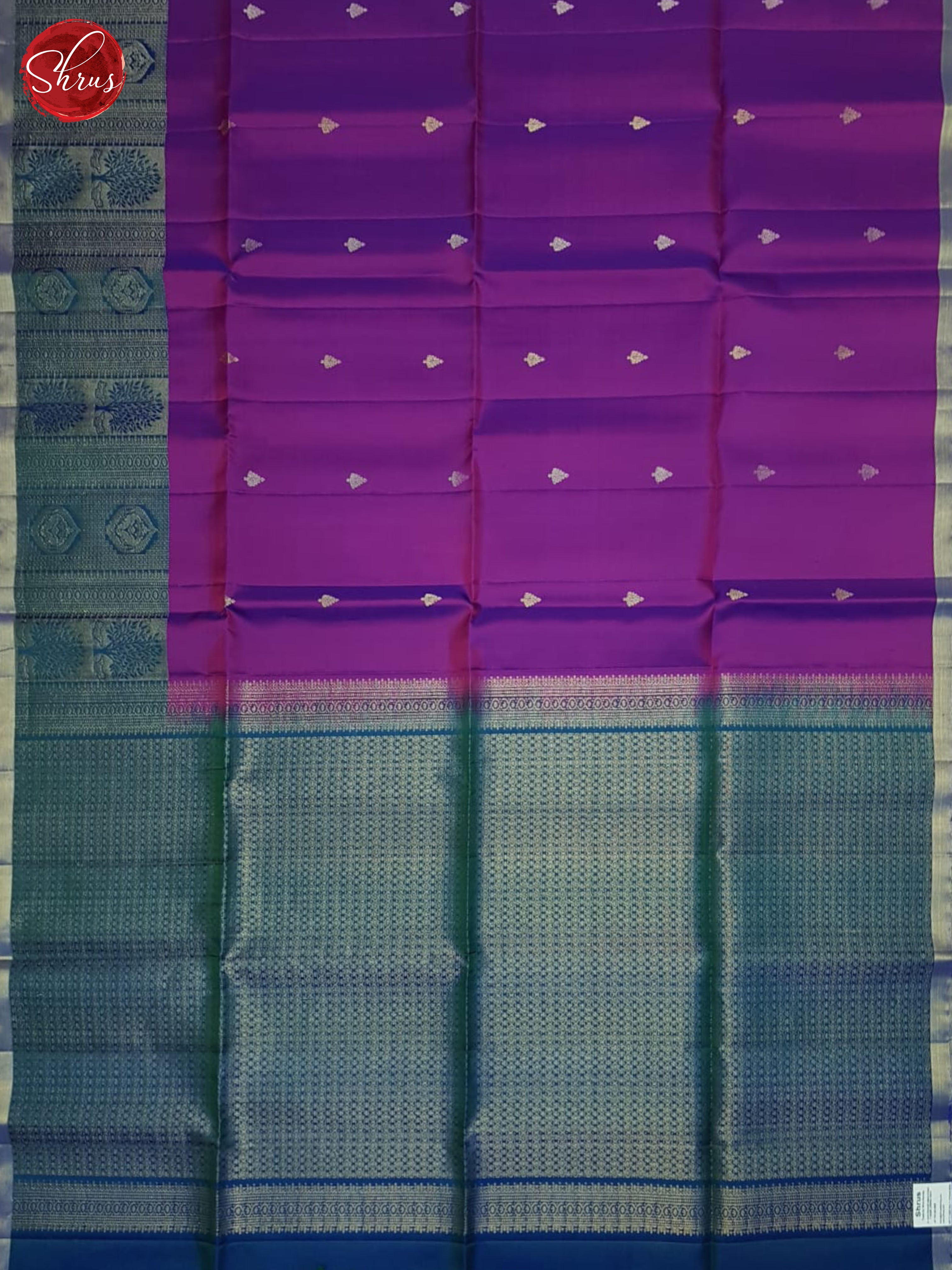 Purple And Blue- Soft Silk Saree - Shop on ShrusEternity.com