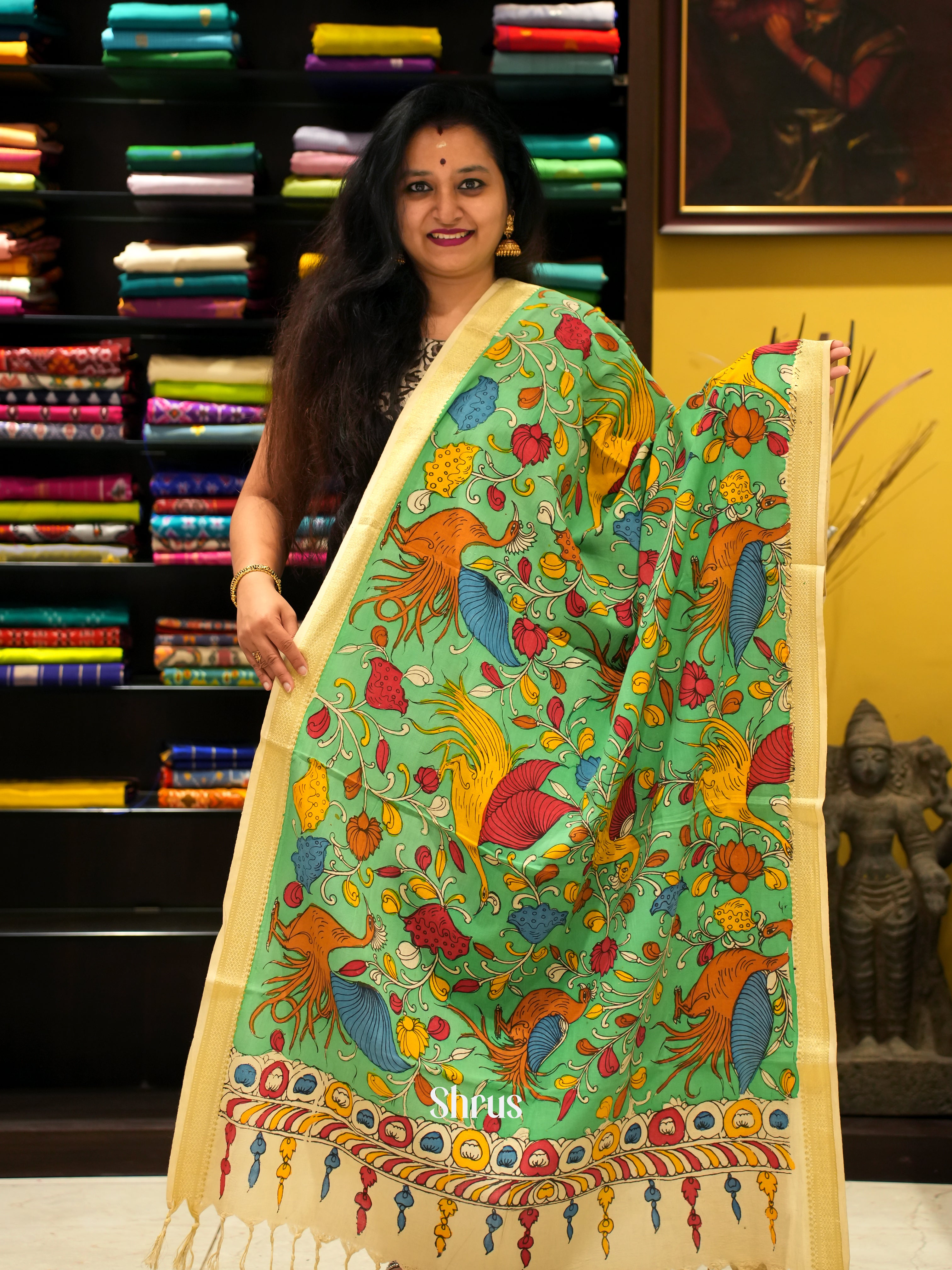 Green & Cream - Dupatta - Shop on ShrusEternity.com