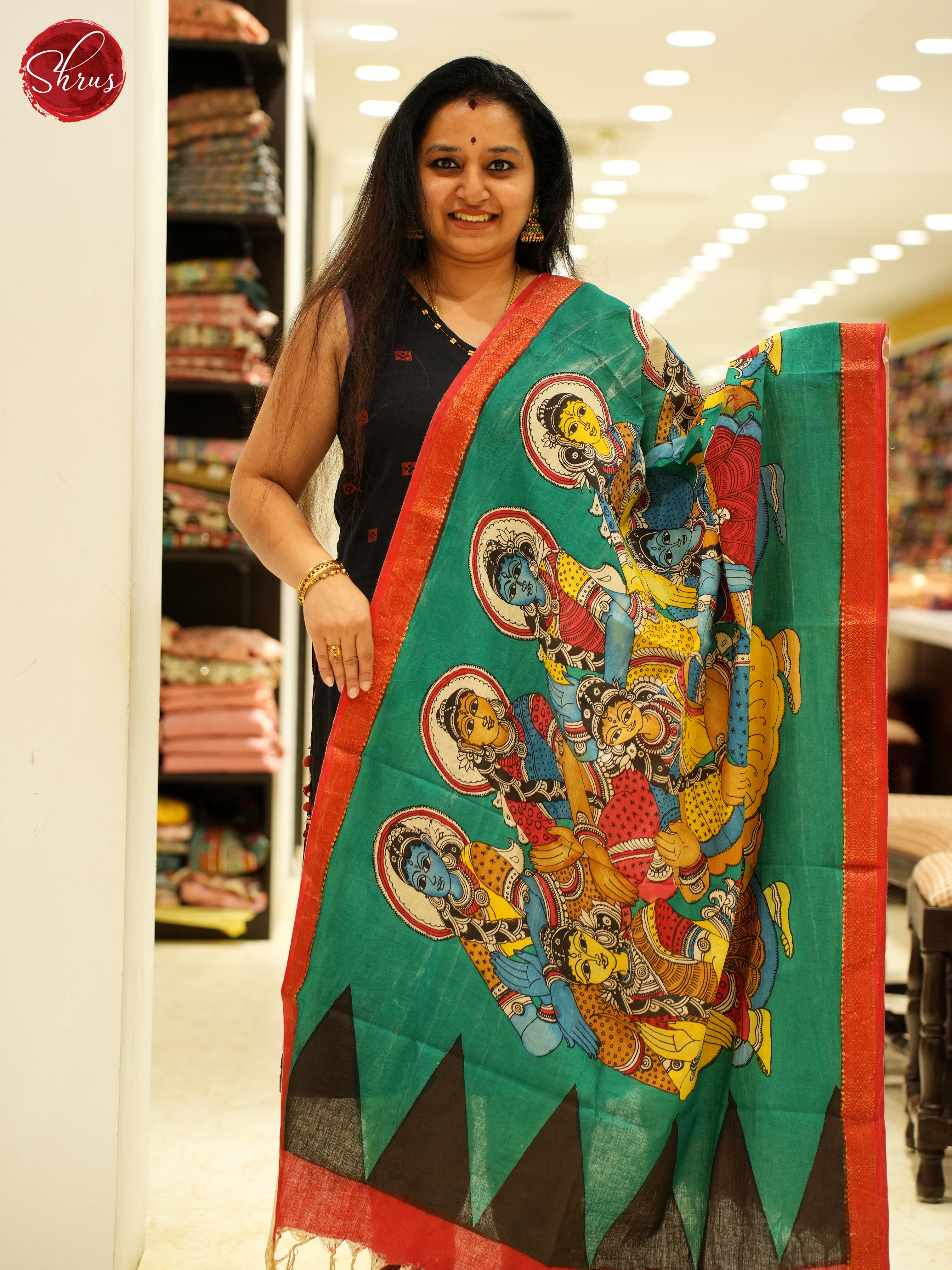 Green & Red - Dupatta - Shop on ShrusEternity.com