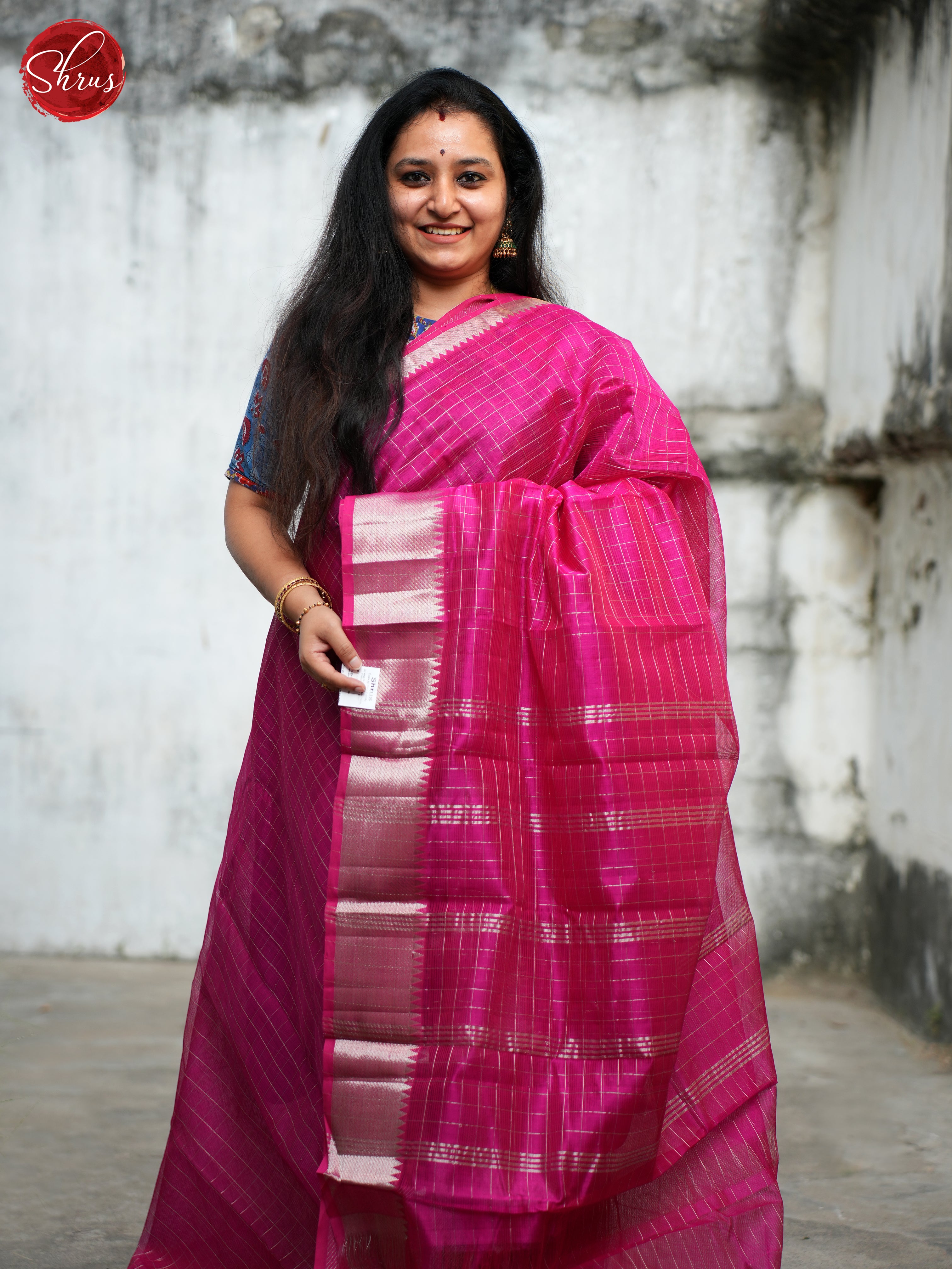 Pink(Single Tone)) - Mangalagiri silkcotton Saree - Shop on ShrusEternity.com